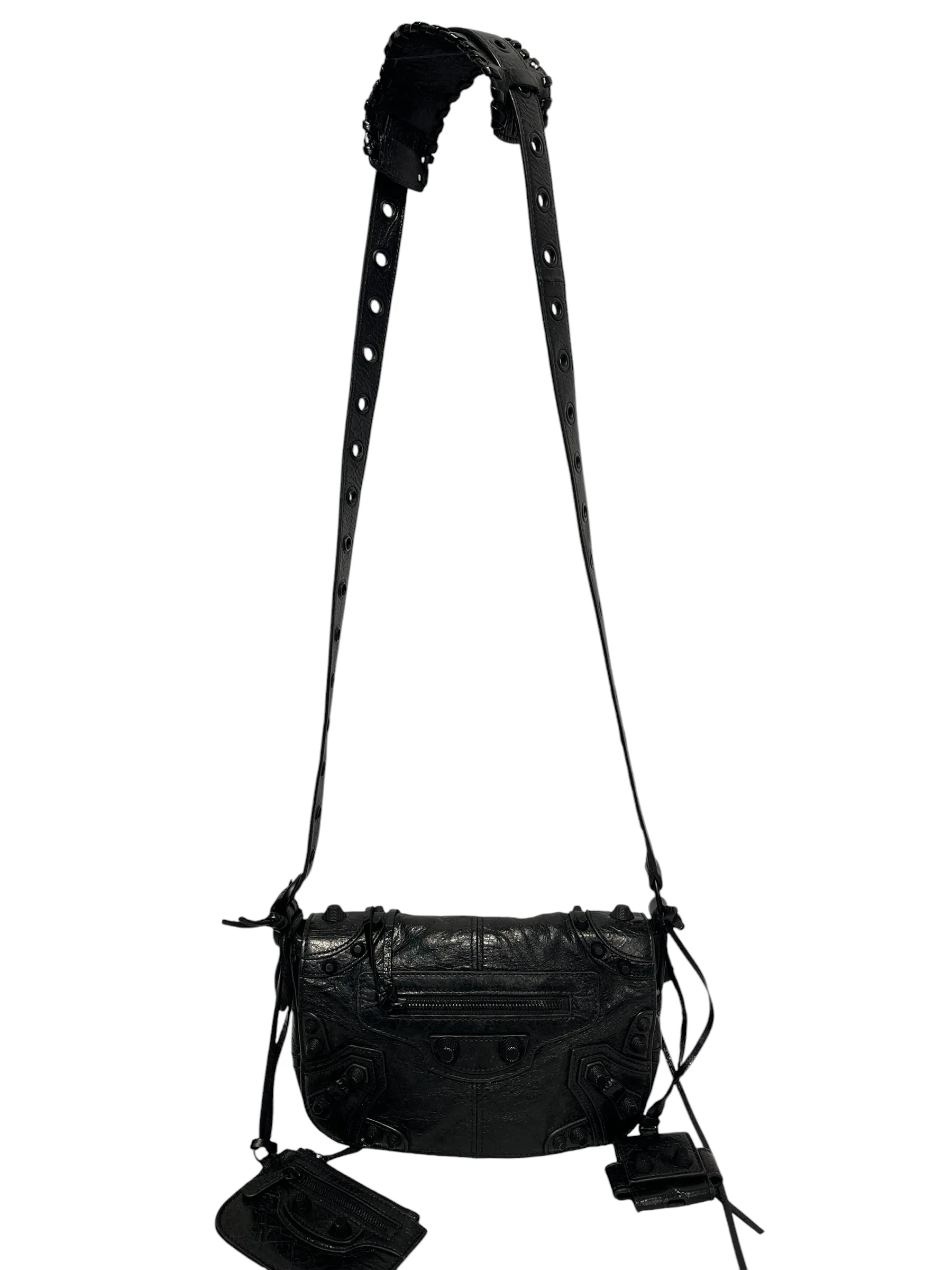 BALENCIAGA/Cross Body Bag/Lambskin/BLK/Le cagole xs flap Bag