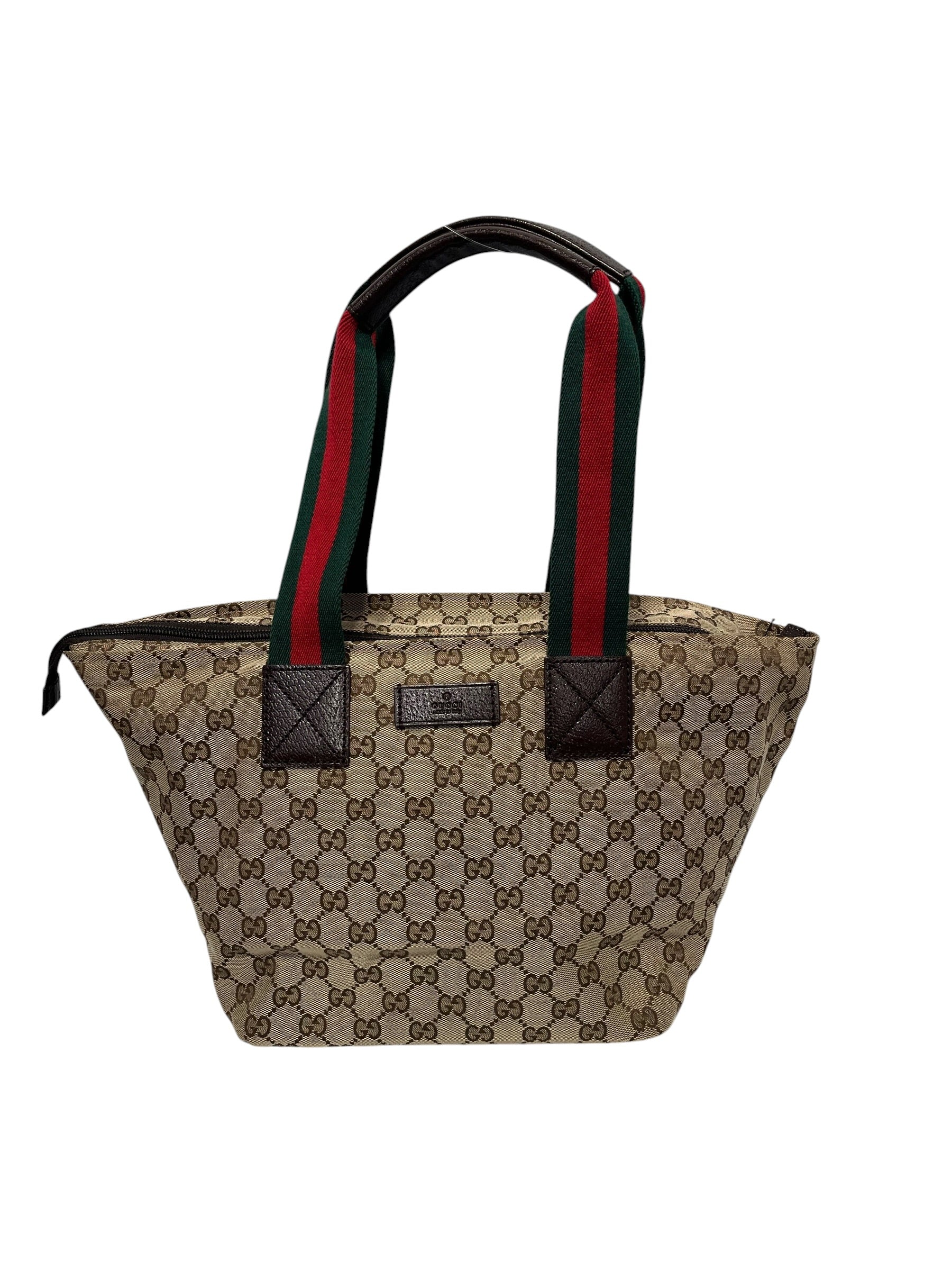 GUCCI/Tote Bag/All Over Print/Cotton/KHK/Sherry Line GG canvas