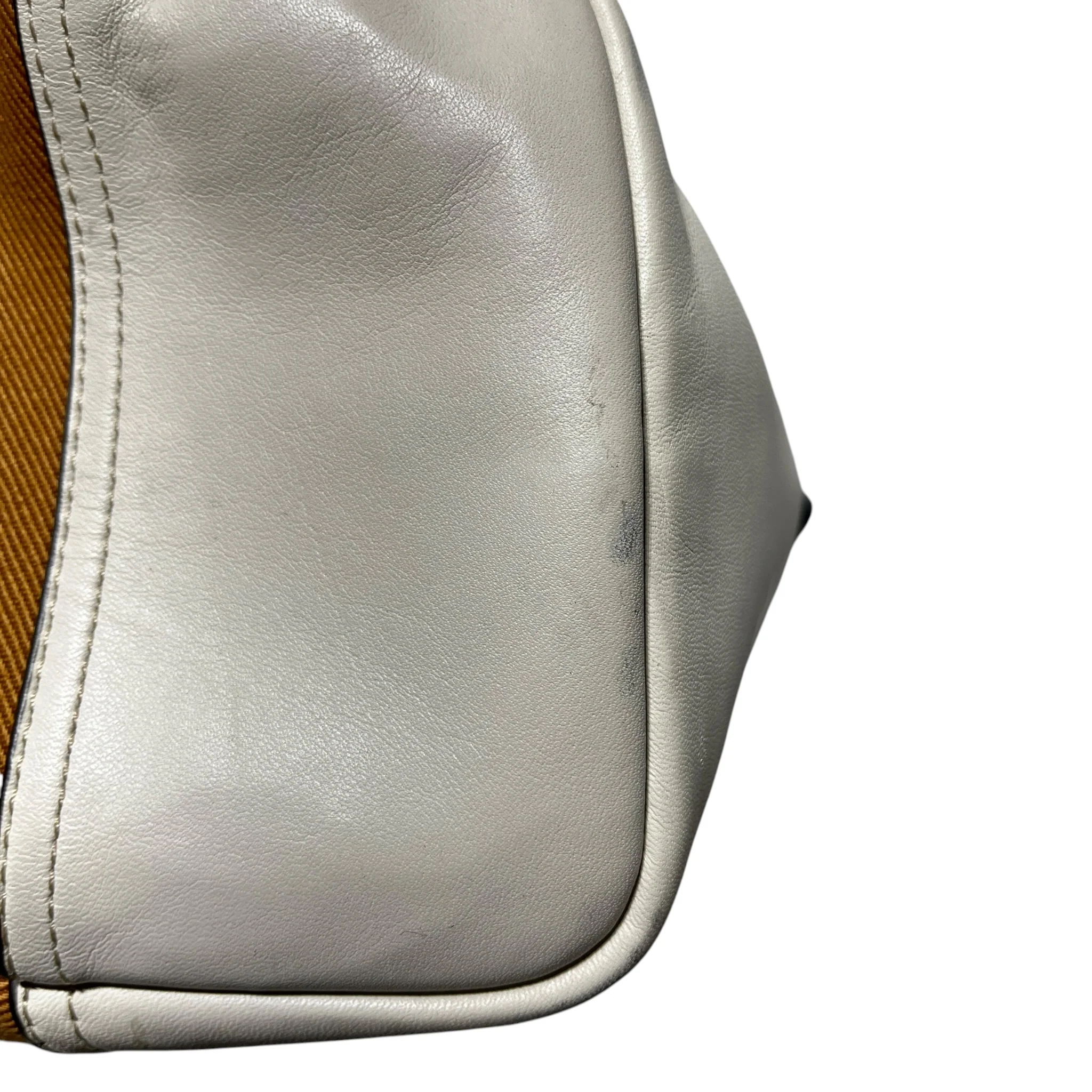 COACH/Hand Bag/Stripe/Leather/NVY/HADLEY CANVAS