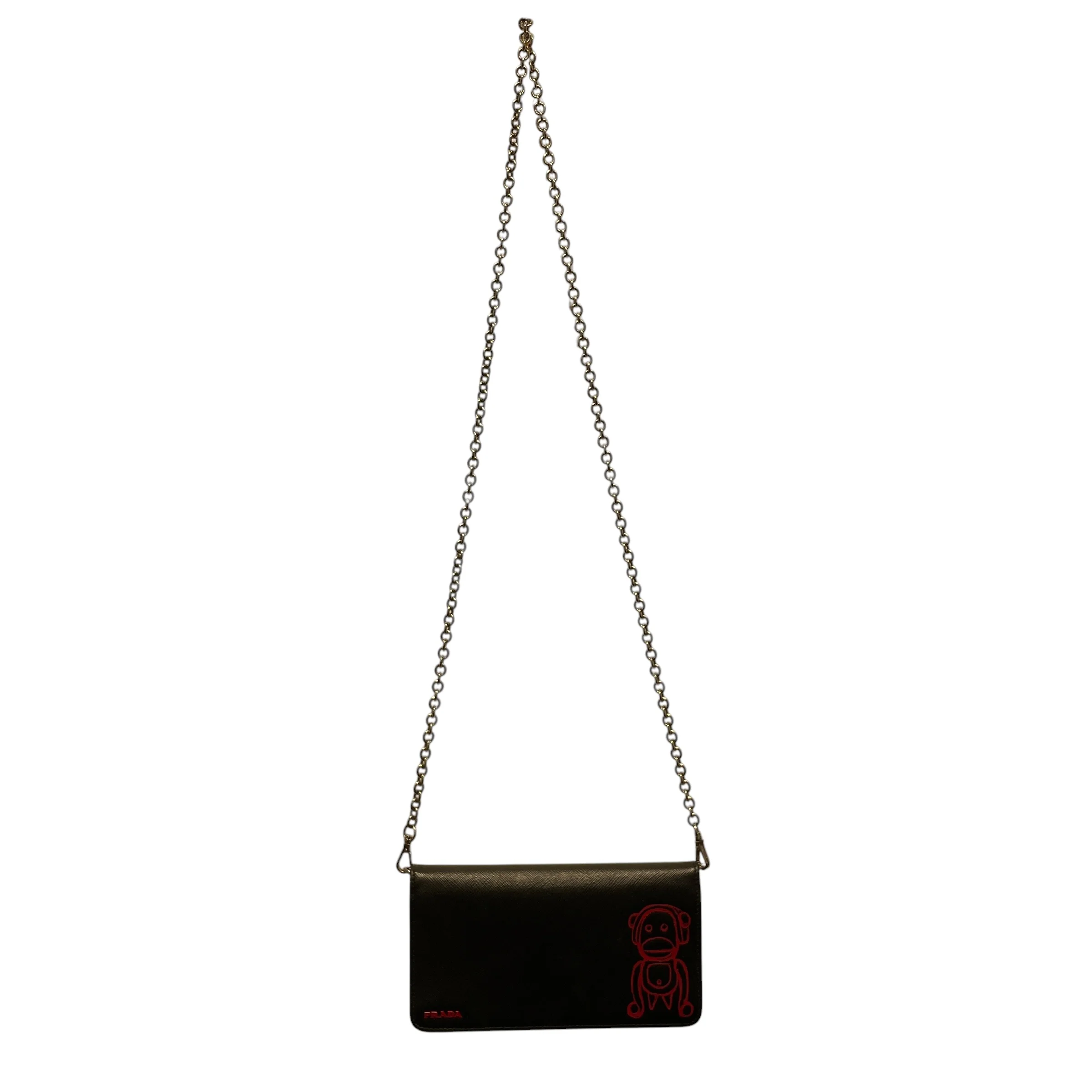 PRADA/Cross Body Bag/Leather/BLK/COW