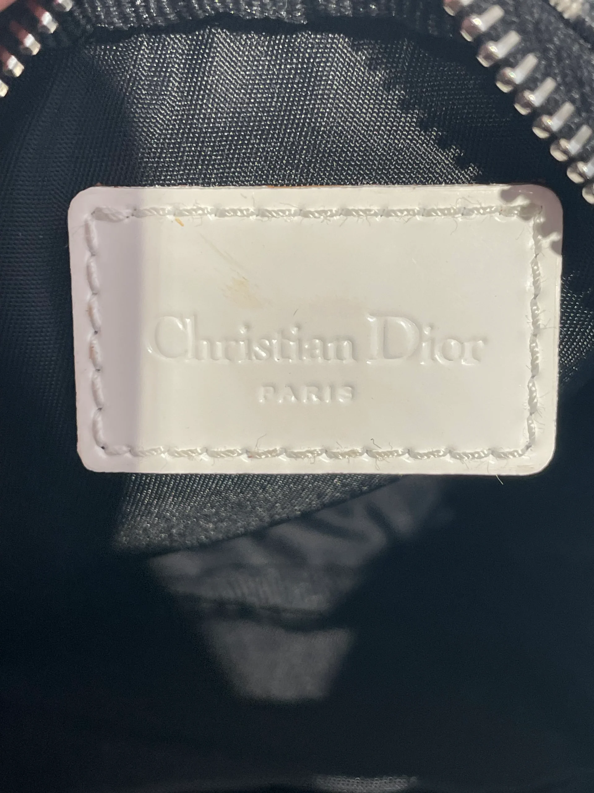 Christian Dior/Pouch/Monogram/Leather/GRY/Oblique Mini Pouch 2 Patch