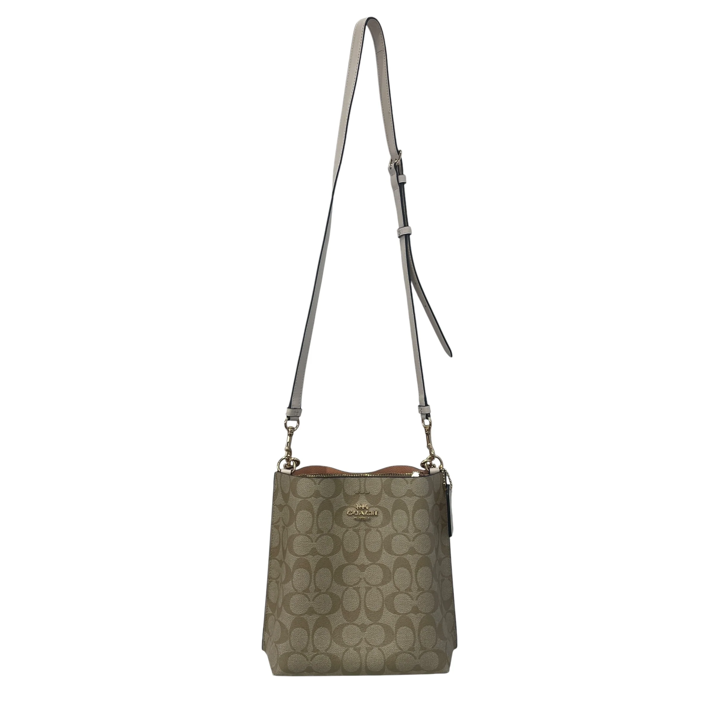 COACH/Cross Body Bag/All Over Print/Leather/BEG/