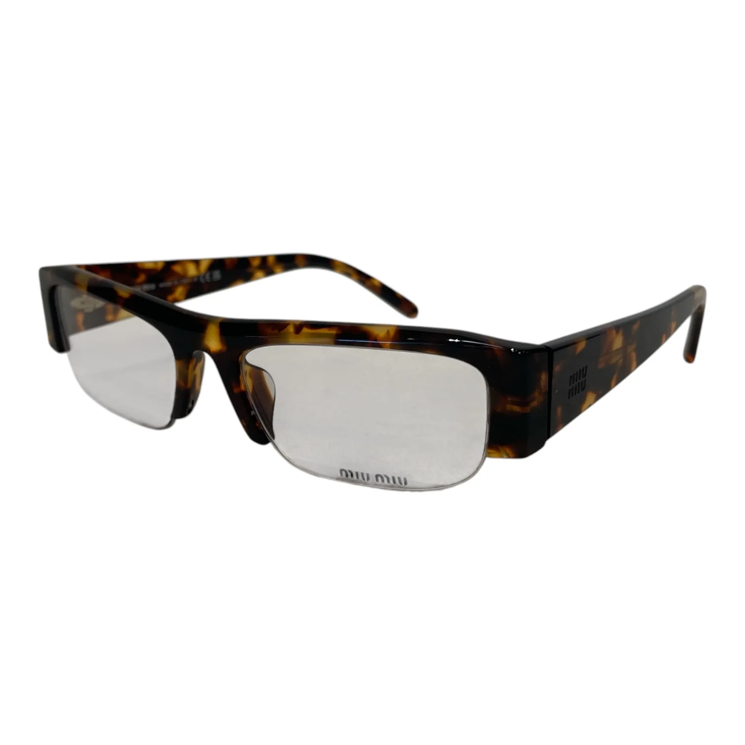 MIU MIU/Glasses/All Over Print/Tortoiseshell Pattern/BRD/VEDETTE (W/CASE)
