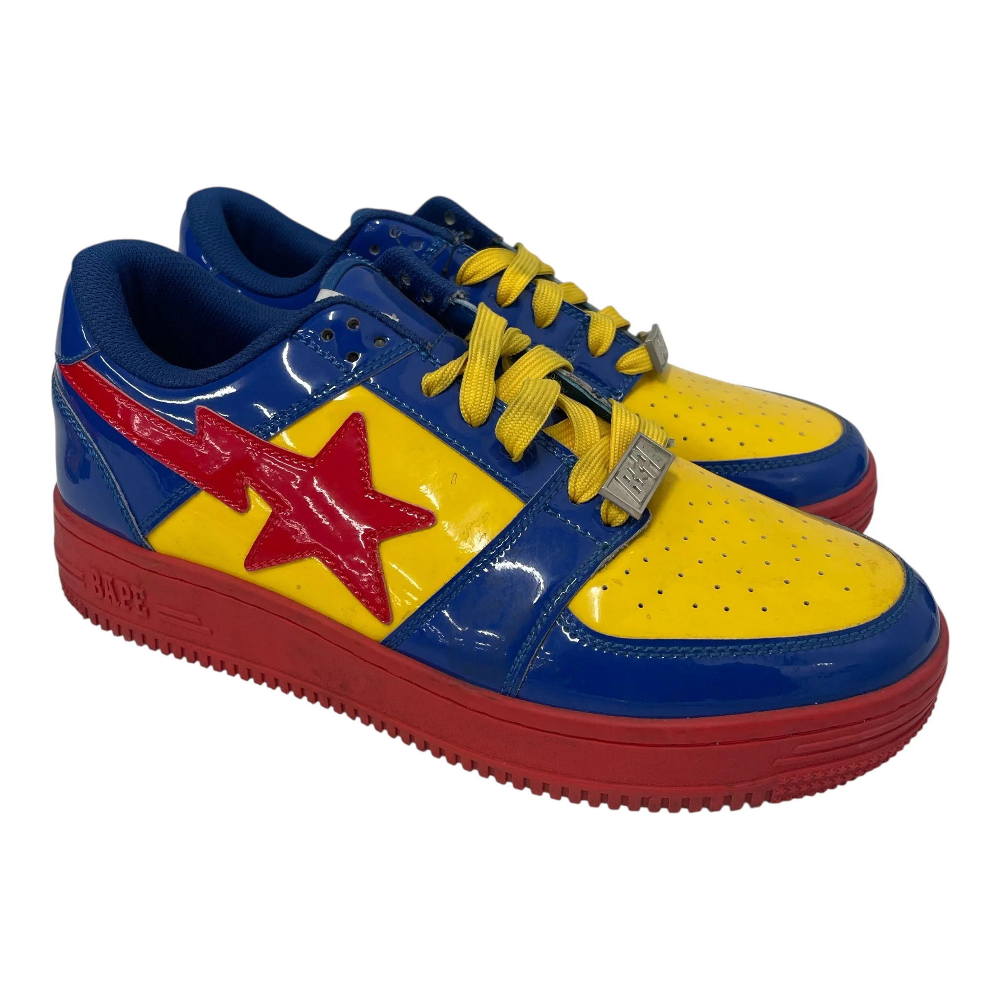 BAPE STA!/Low-Sneakers/US 8.5/Leather/MLT/DC COMICS/SUPERMAN/RED/BLUE