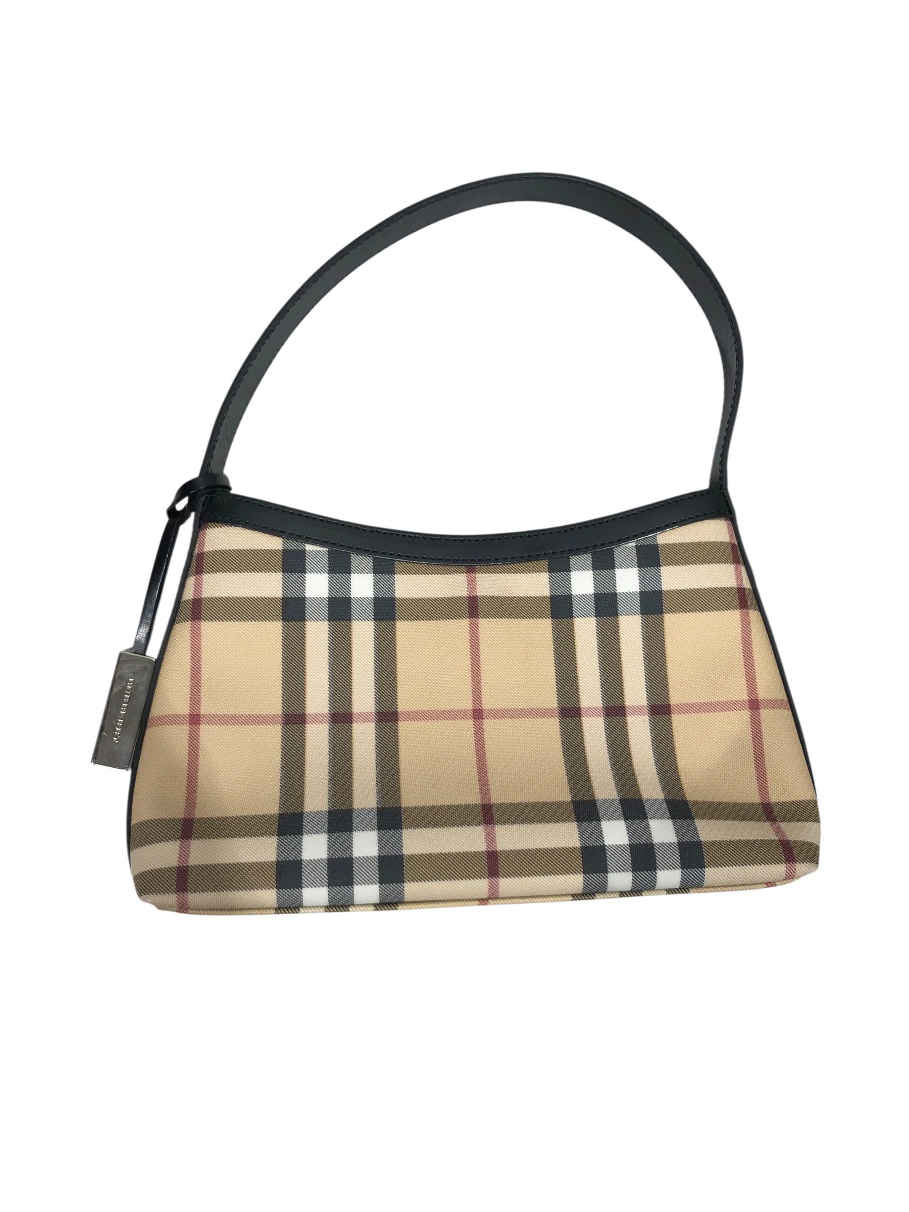 BURBERRY LONDON/Hand Bag/Plaid/BEG/NOVA CHECK BAGUETTE SHOULDER