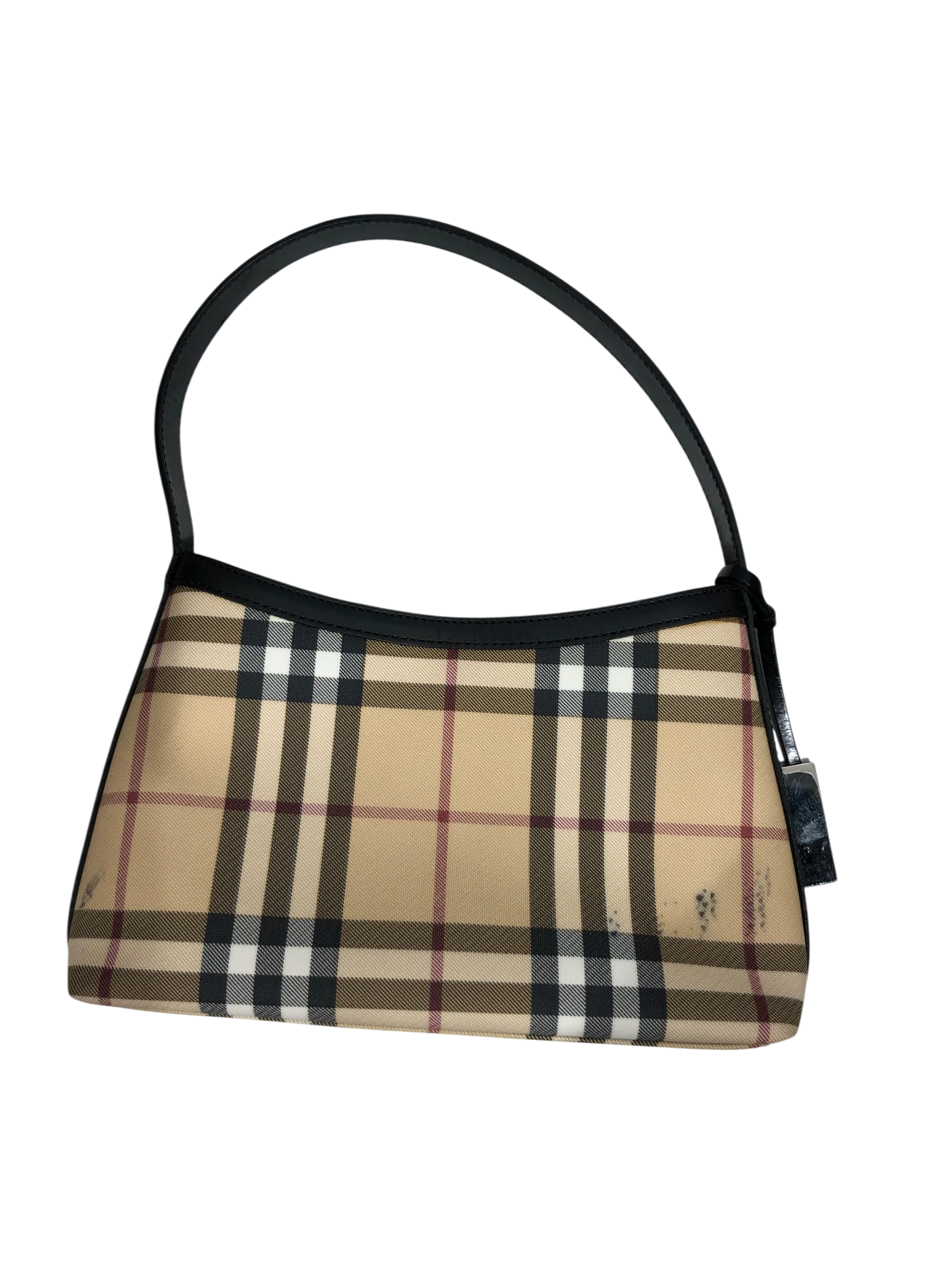 BURBERRY LONDON/Hand Bag/Plaid/BEG/NOVA CHECK BAGUETTE SHOULDER