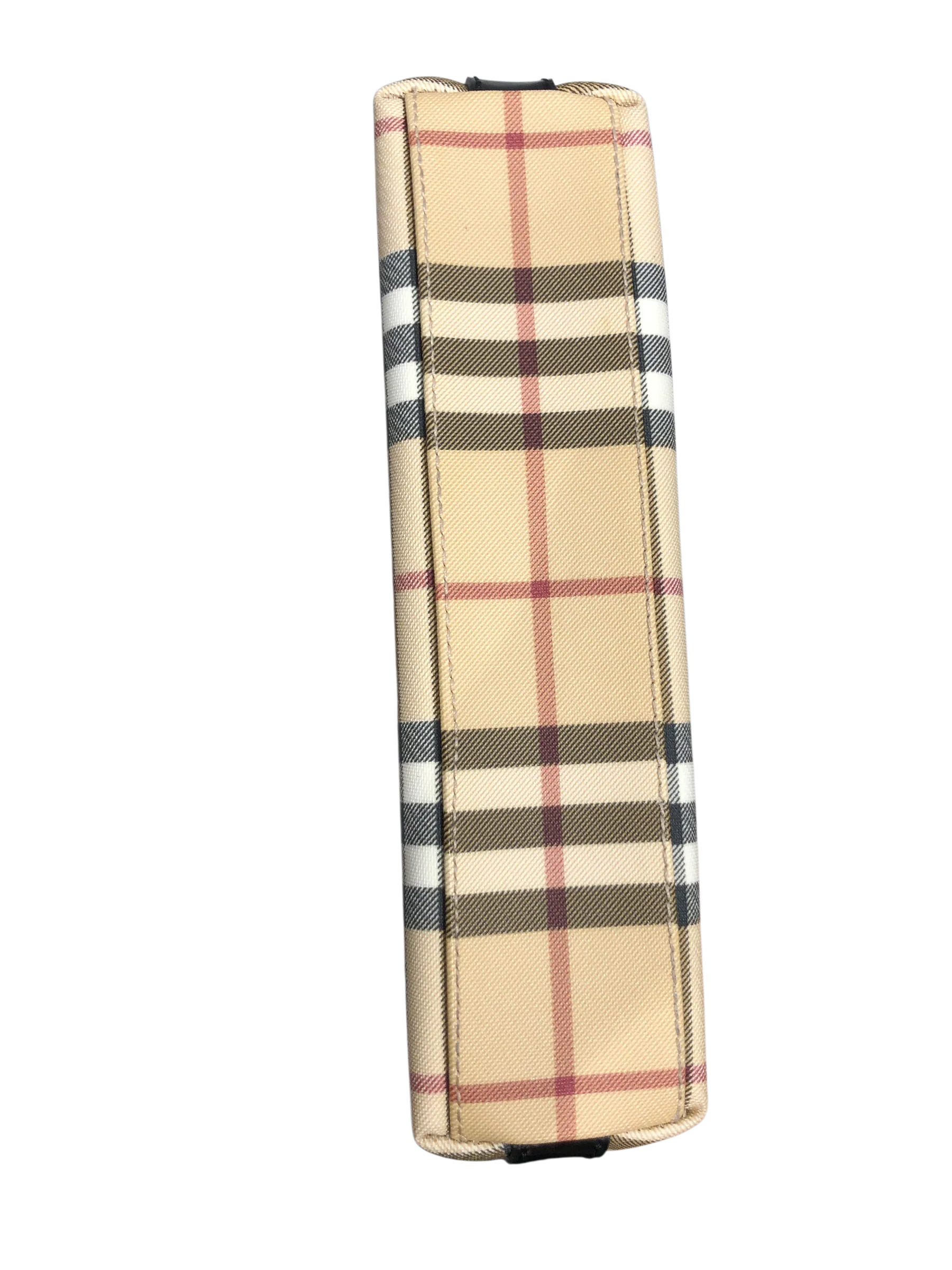 BURBERRY LONDON/Hand Bag/Plaid/BEG/NOVA CHECK BAGUETTE SHOULDER