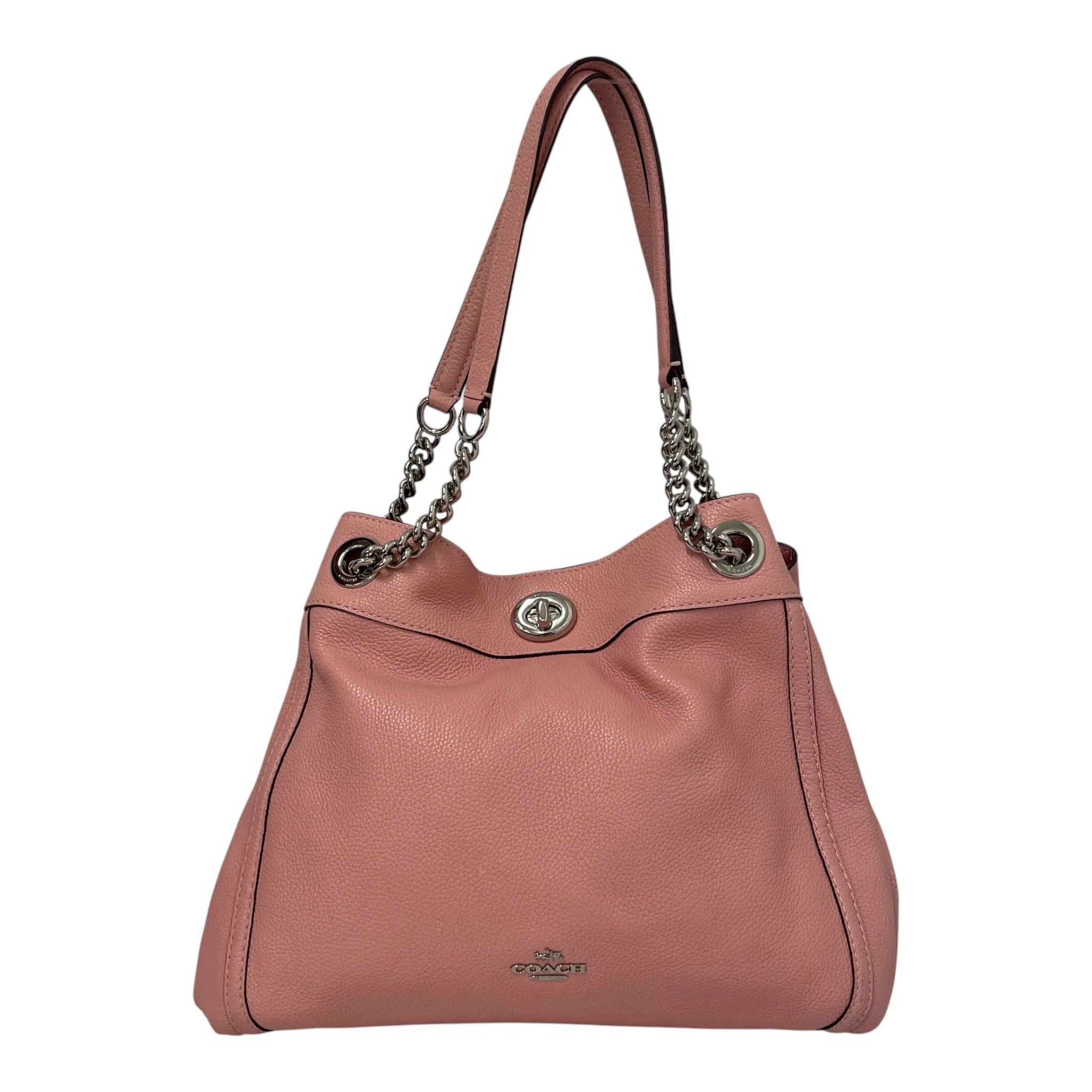 COACH/Hand Bag/Leather/PNK/edie turnlock