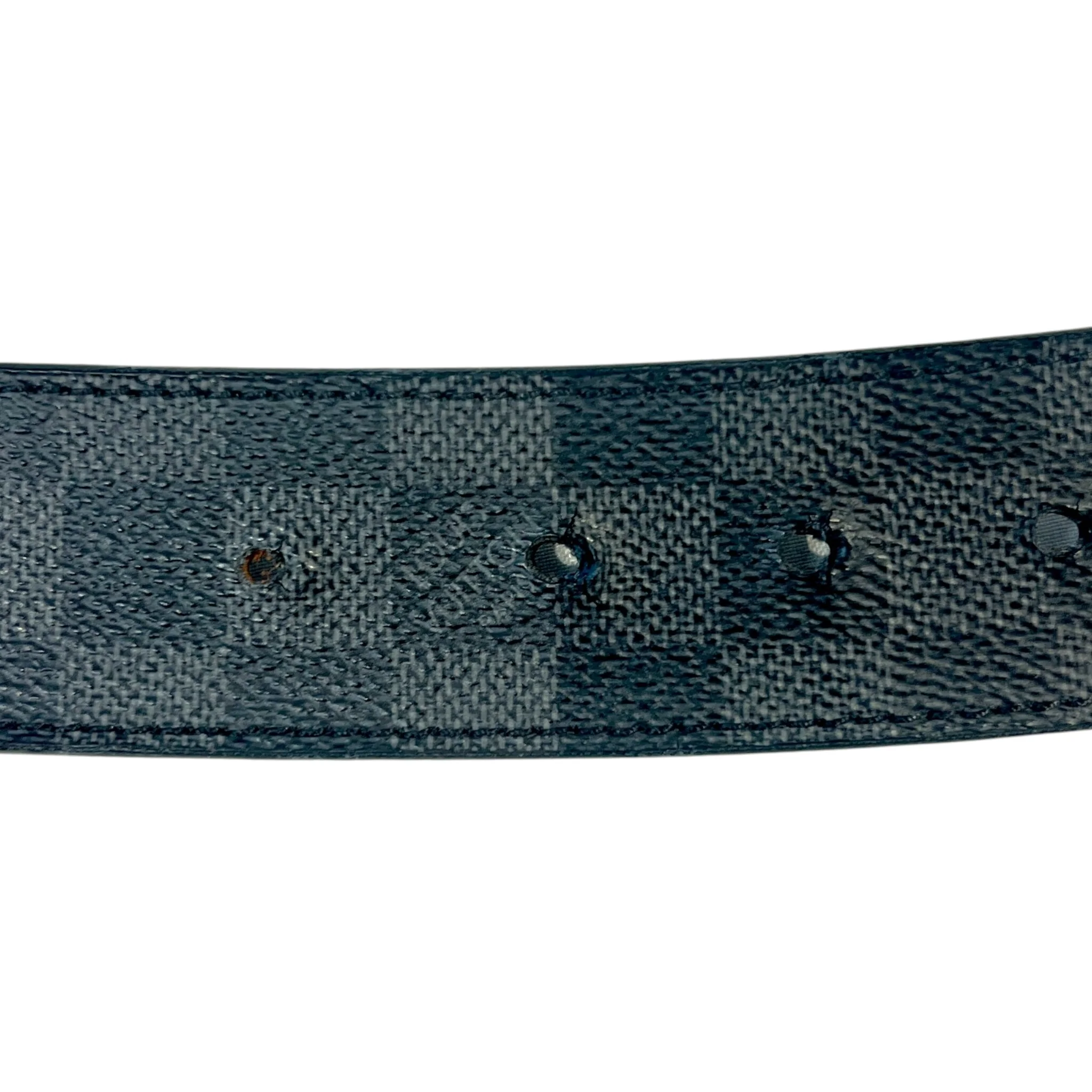 LOUIS VUITTON/Belt/Hombre Check/Leather/BLK/DAMIER GRAPHITE CANVAS