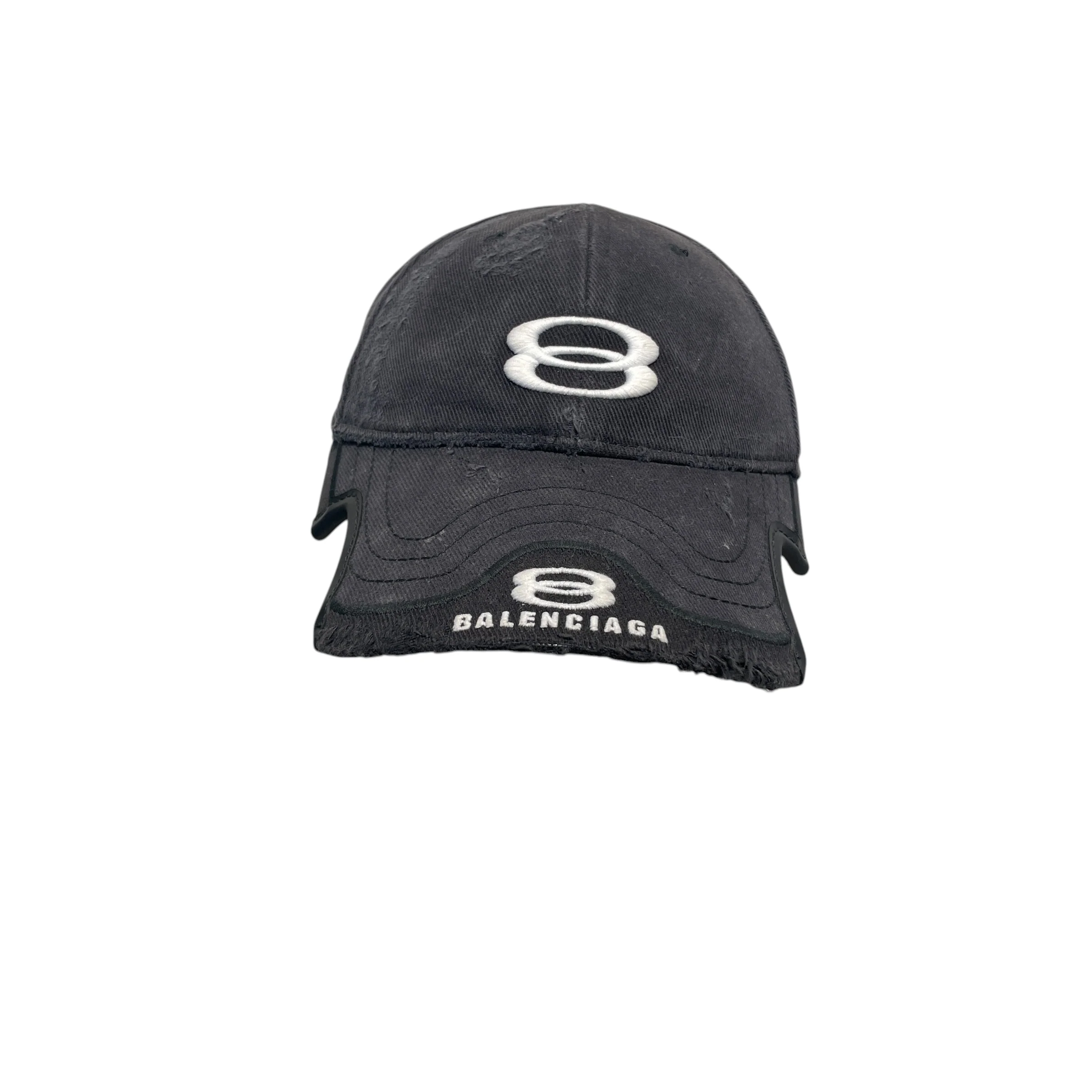 BALENCIAGA/Cap/Cotton/BLK/side cut out leather trim