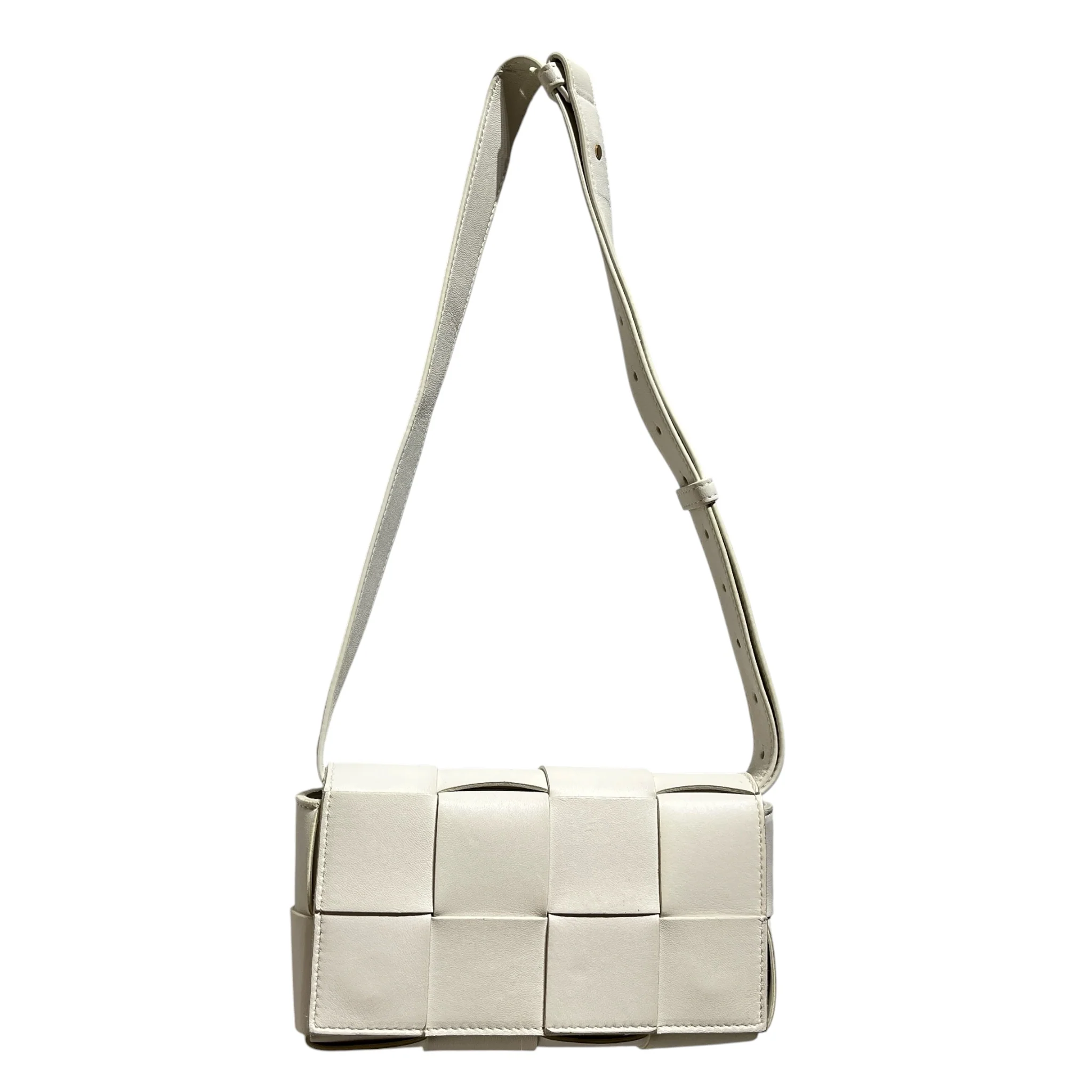 BOTTEGA VENETA/Cross Body Bag/Leather/WHT/CASSETTE