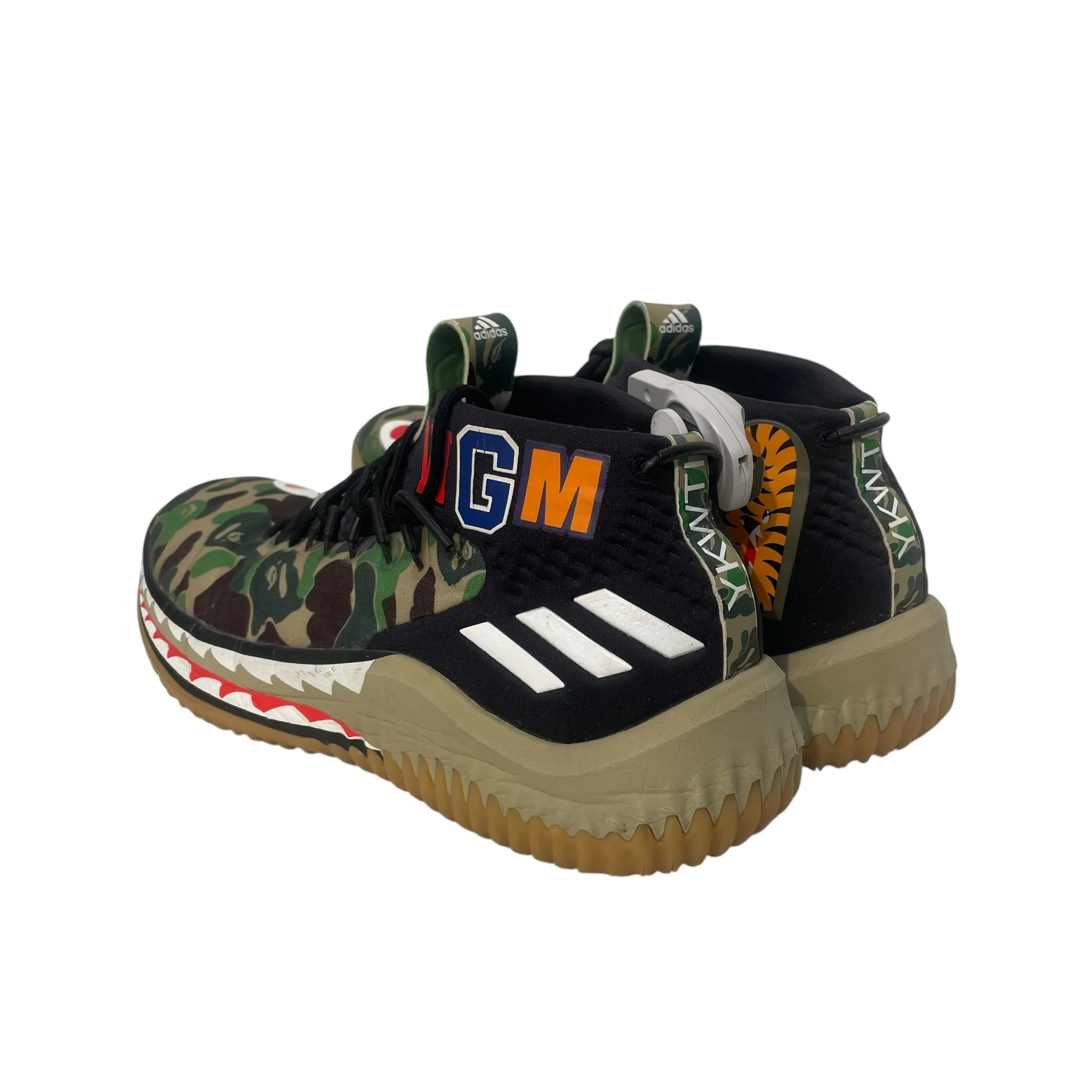 adidas/A BATHING APE/DAME4 BAPE/Hi-Sneakers/US 9/Camouflage/Cotton/GRN/AP9974