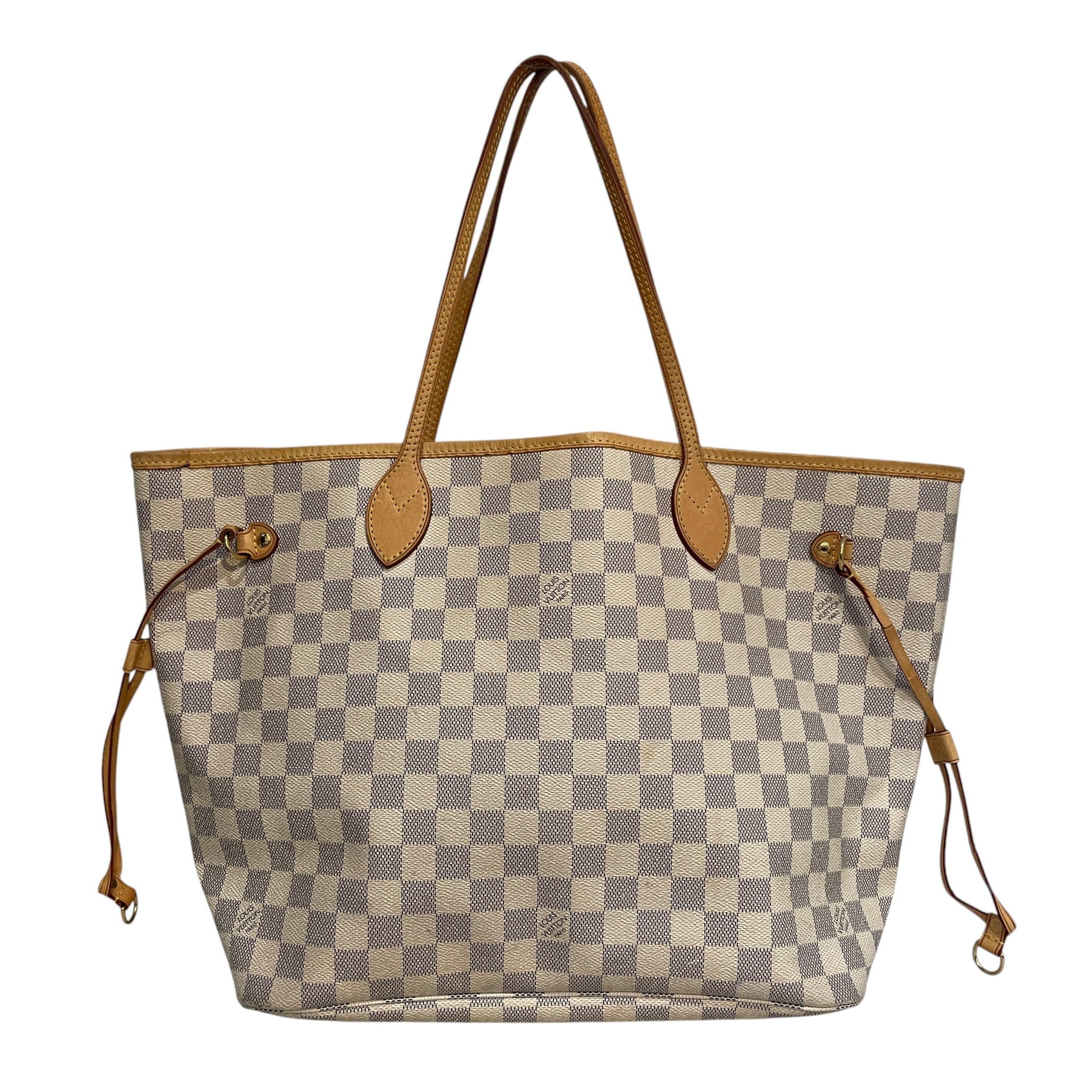 LOUIS VUITTON/Tote Bag/Monogram/Leather/WHT/Damier Azur Neverfull MM