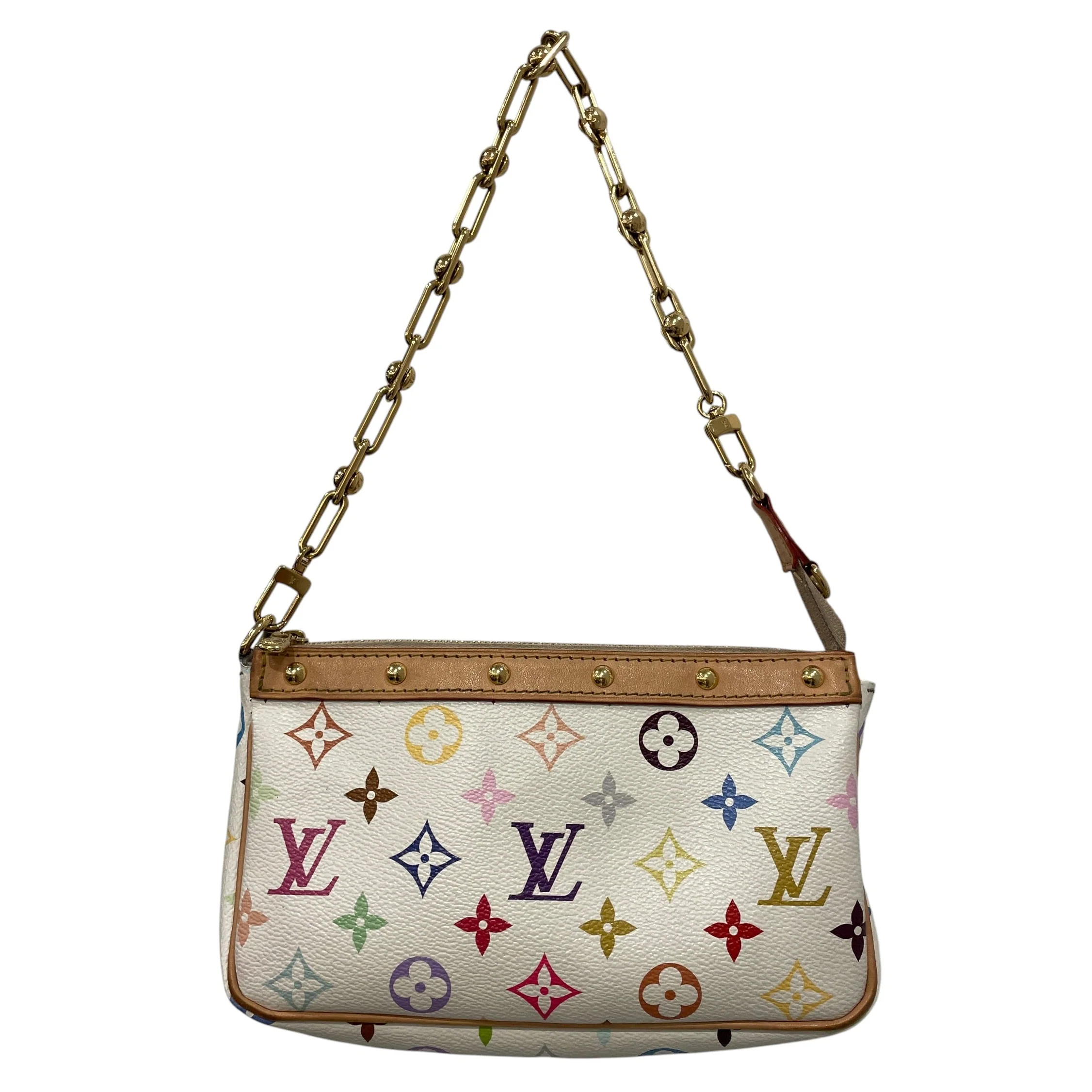LOUIS VUITTON/Bag/Leather/WHT/MURAKAMI 20 YEAR POCHETTE