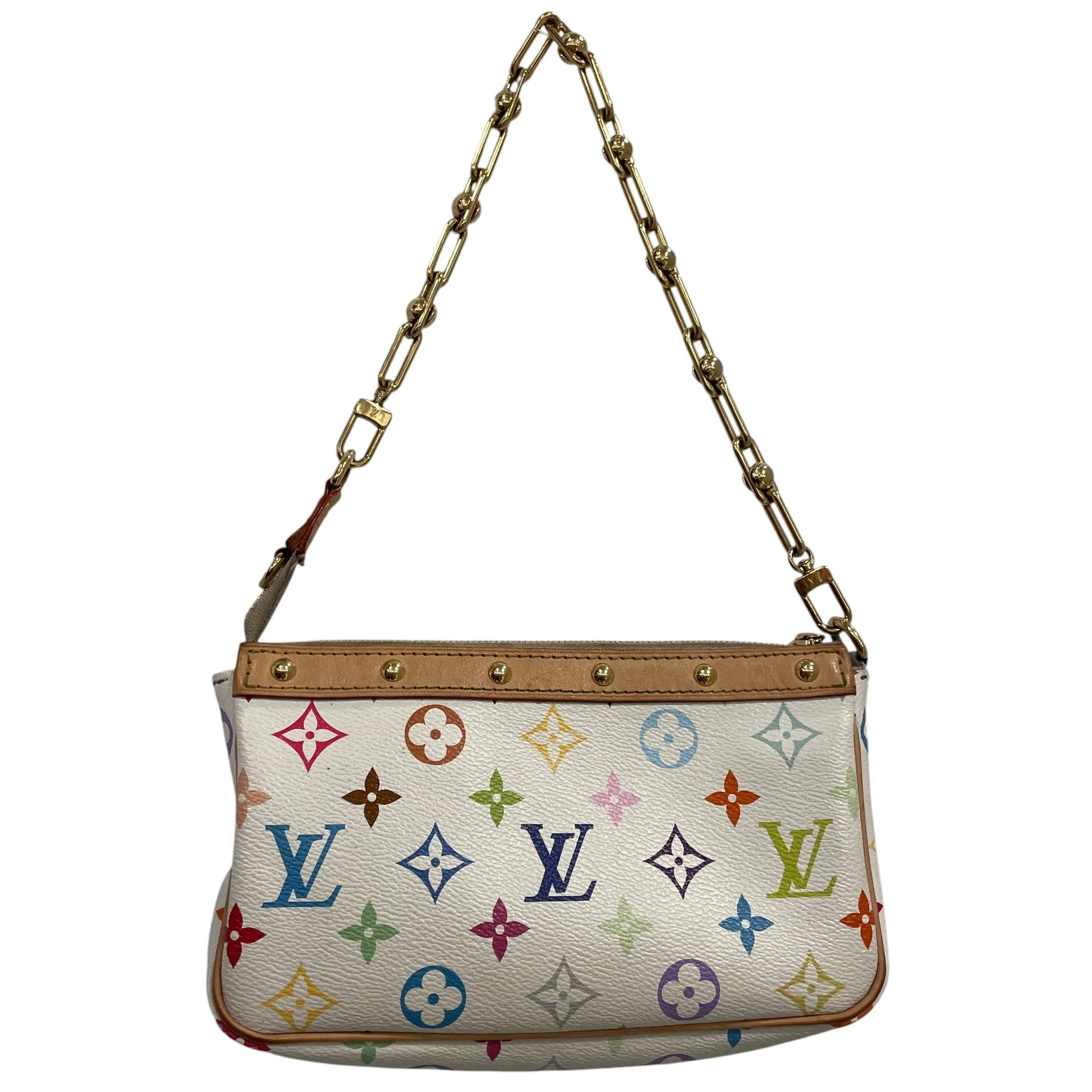 LOUIS VUITTON/Bag/Leather/WHT/MURAKAMI 20 YEAR POCHETTE