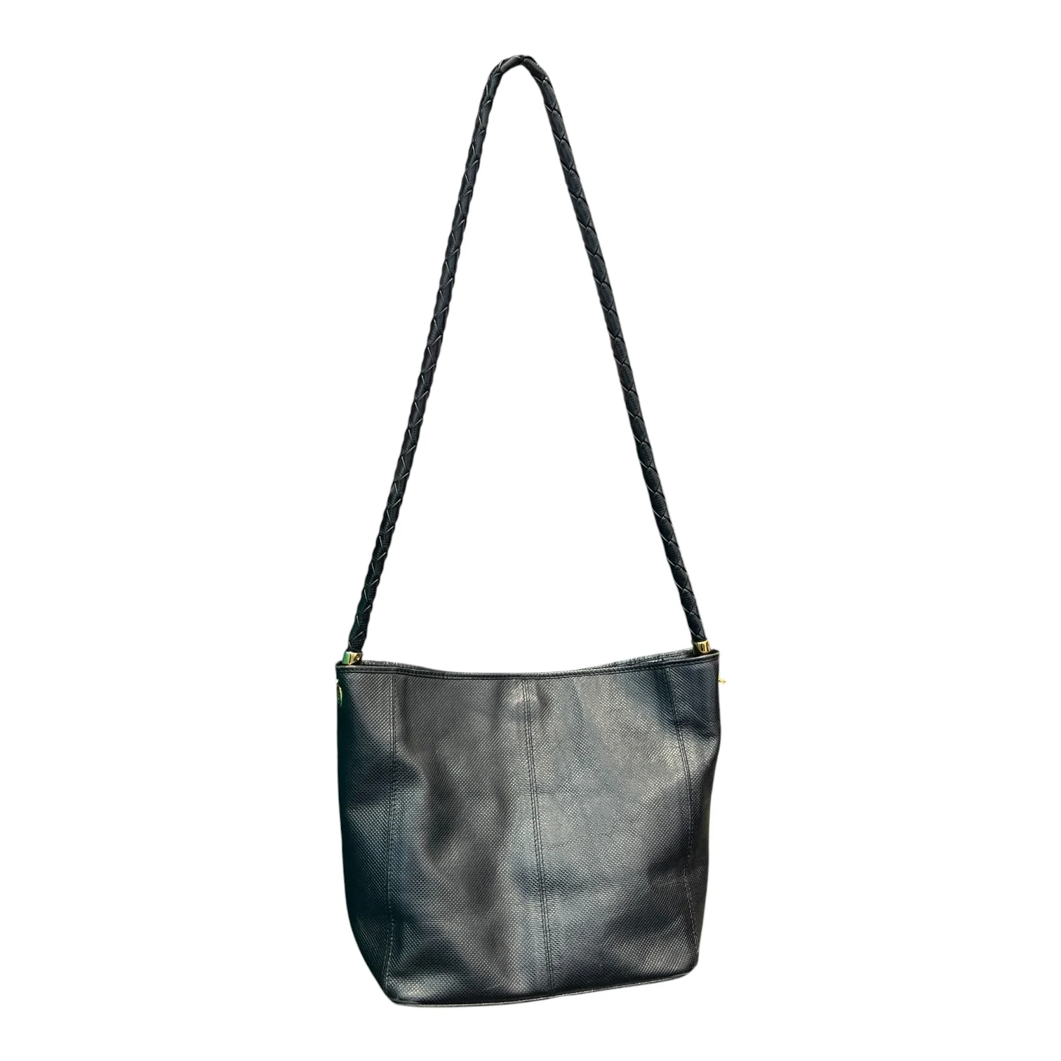 BOTTEGA VENETA/Cross Body Bag/Leather/BLK/Leather weecing strap