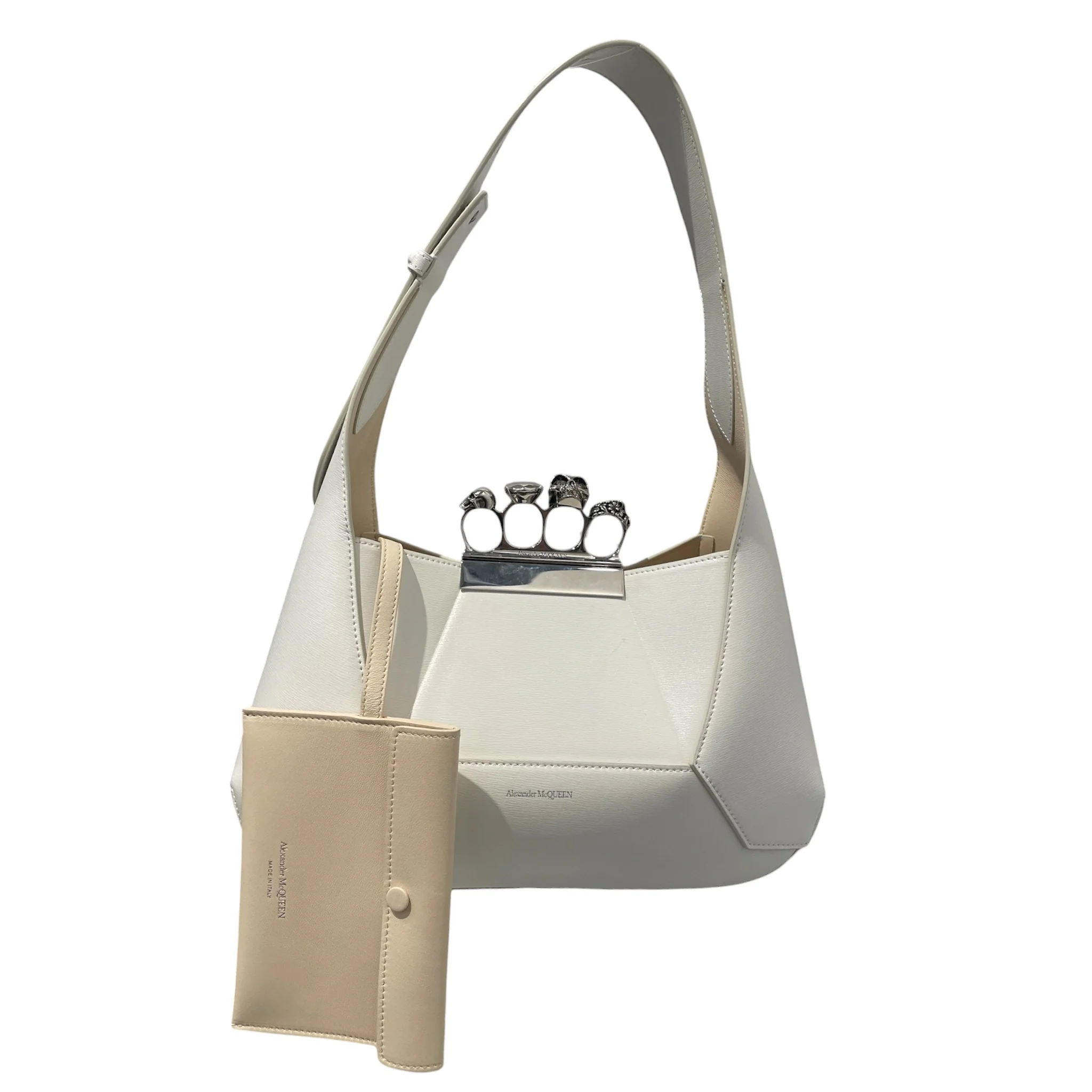 Alexander McQueen/Hand Bag/Leather/WHT/SLV BRASS KNUCKLES
