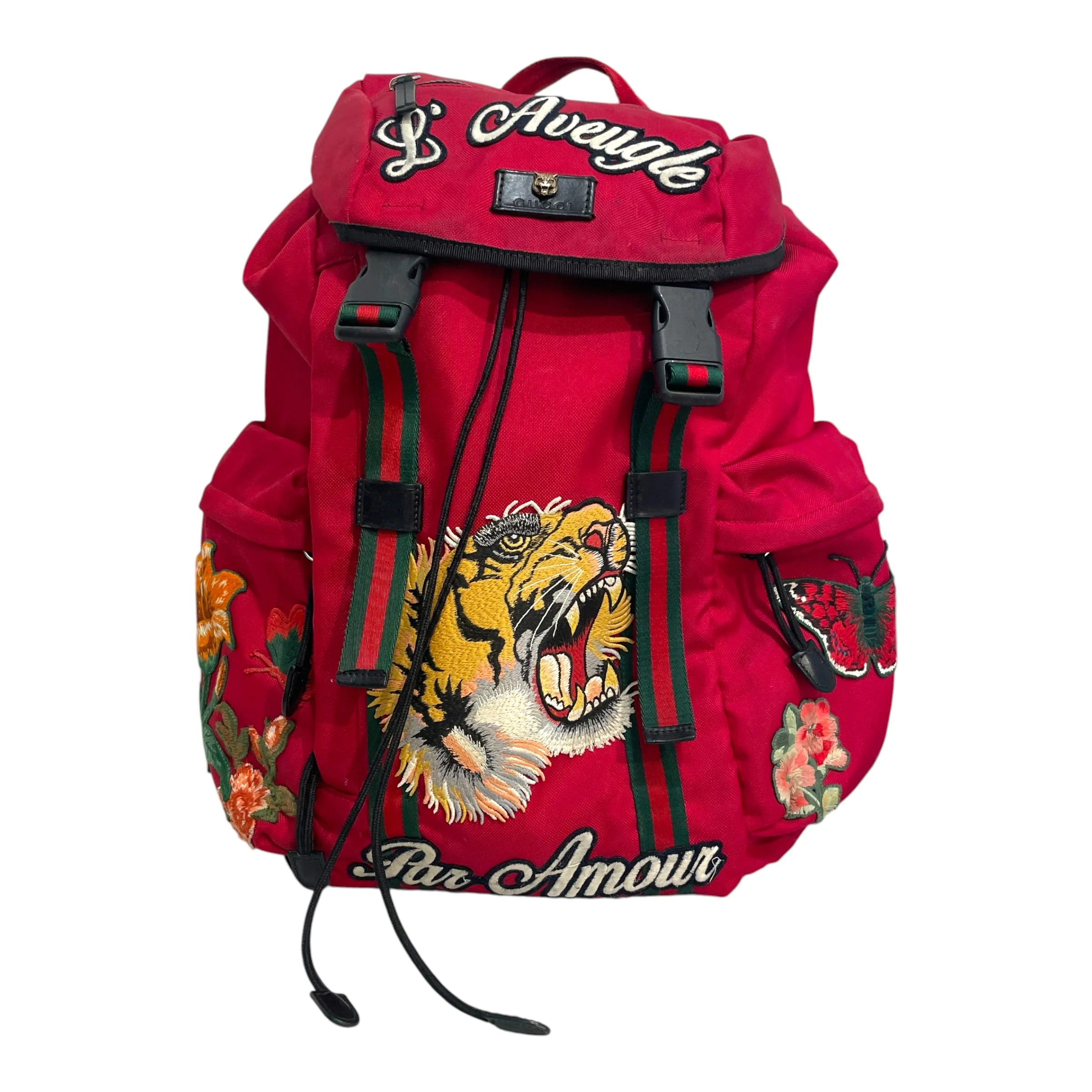 GUCCI/Backpack/All Over Print/Nylon/RED/Techno L'Aveugle Par Amour