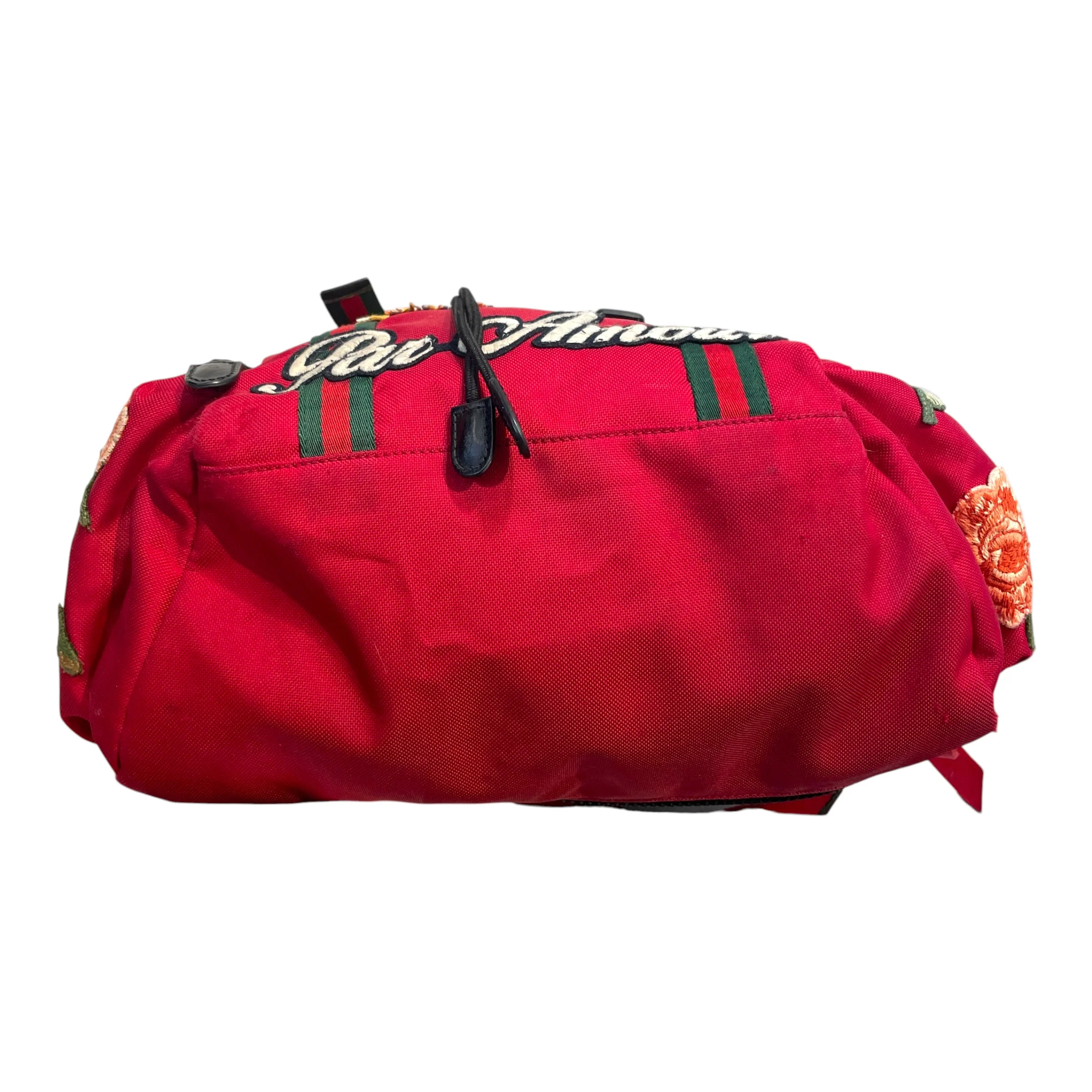 GUCCI/Backpack/All Over Print/Nylon/RED/Techno L'Aveugle Par Amour