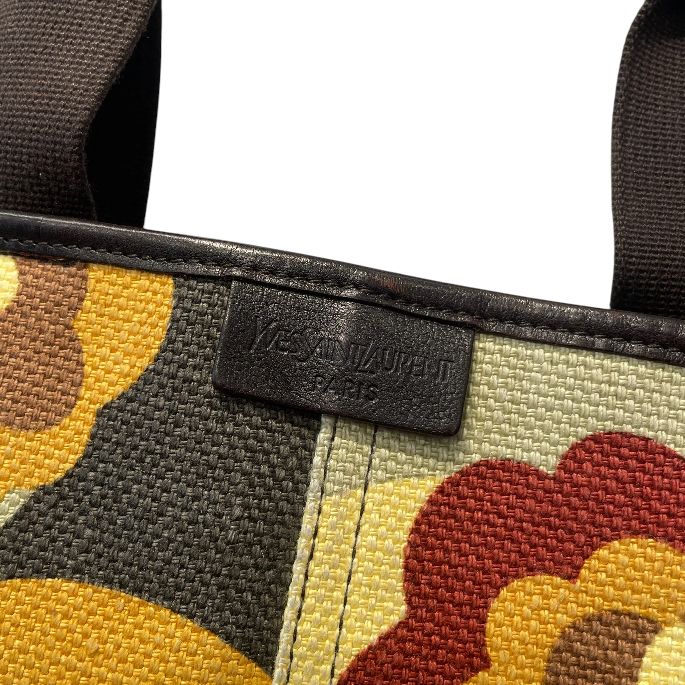 YVES SAINT LAURENT/Tote Bag/Floral Pattern/MLT/CANVAS TANGER TOTE LEATHERTRIM
