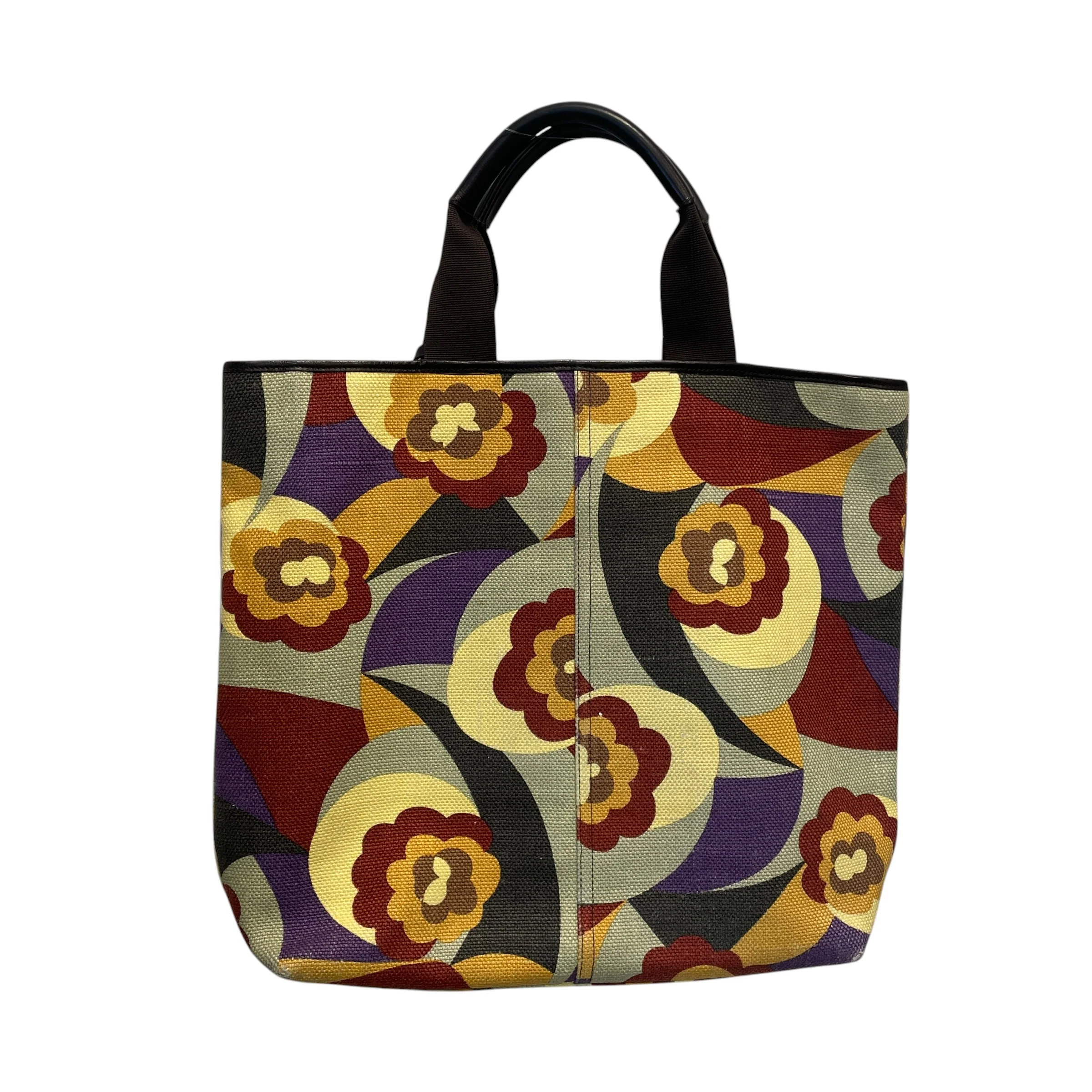 YVES SAINT LAURENT/Tote Bag/Floral Pattern/MLT/CANVAS TANGER TOTE LEATHERTRIM