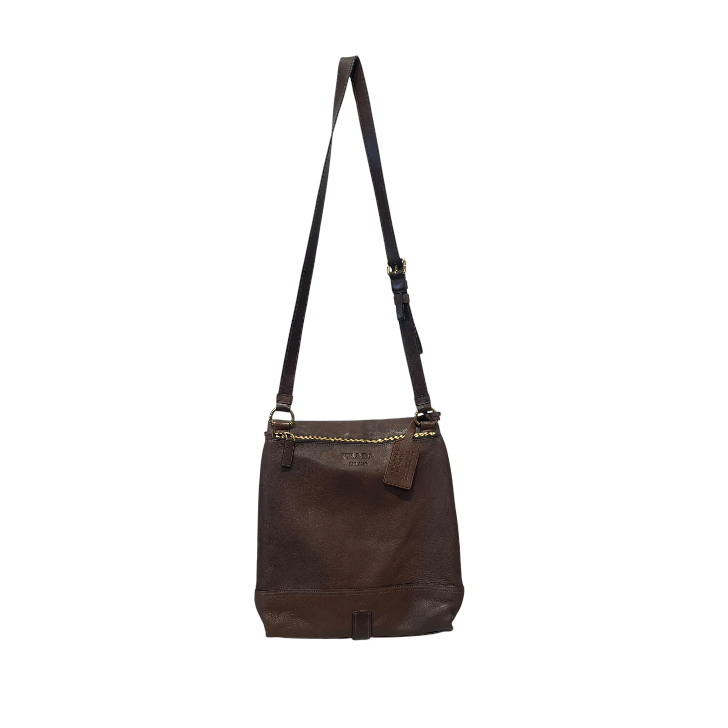 PRADA/Bag/Leather/BRW/MESSENGER BAG DEERSKIN