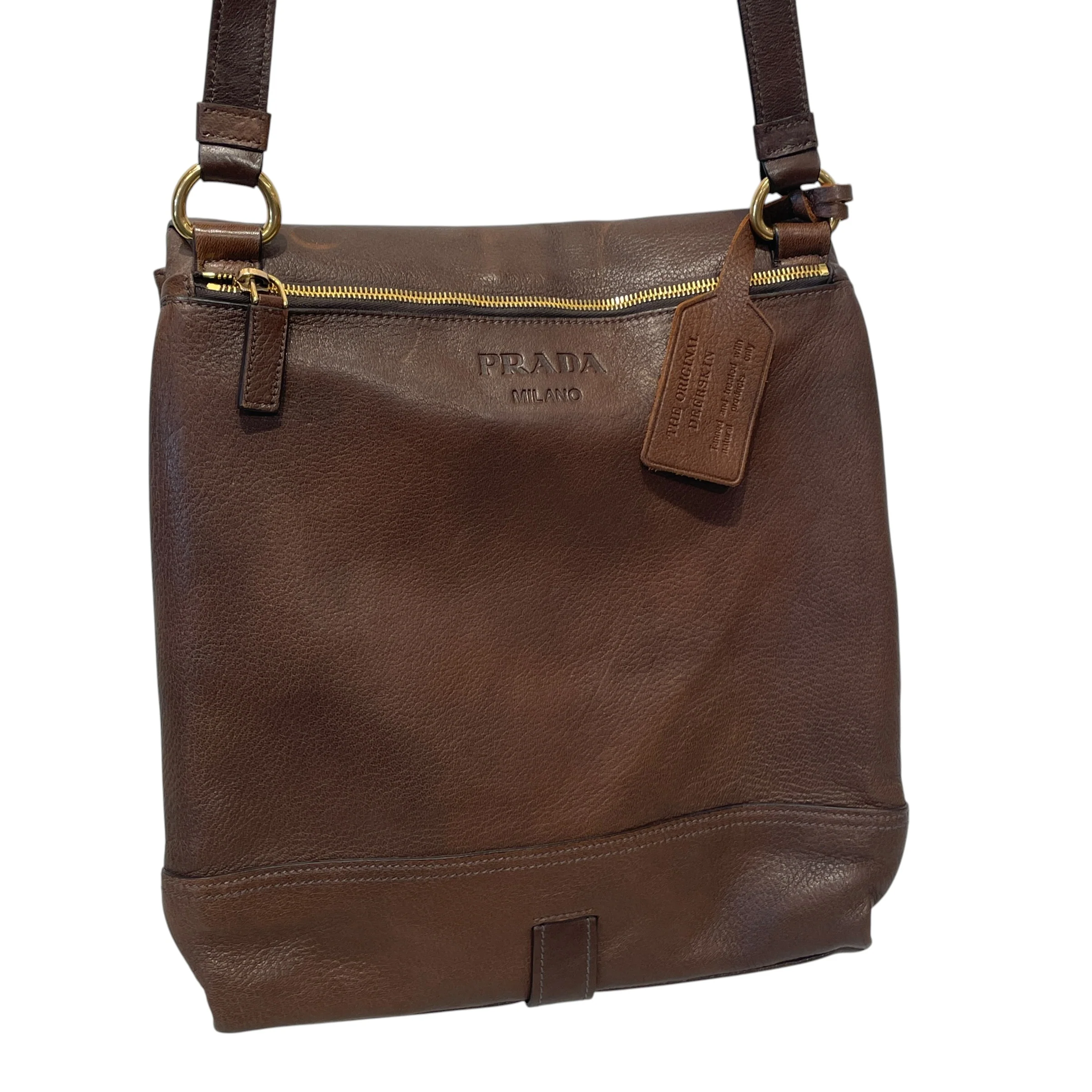 PRADA/Bag/Leather/BRW/MESSENGER BAG DEERSKIN
