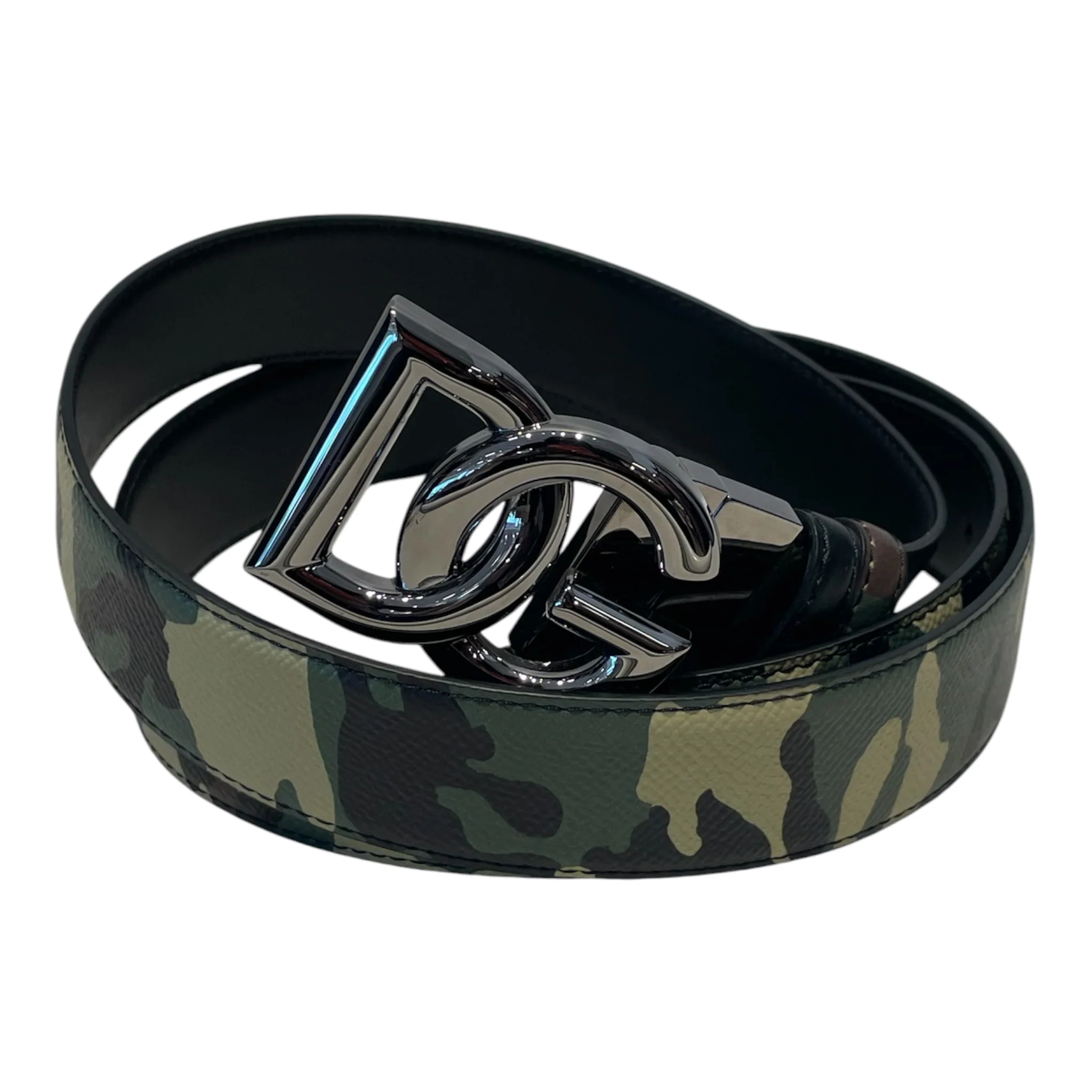 DOLCE&GABBANA/Belt/Camouflage/Leather/GRN/CAMOFLAUGE LEATHER BELT