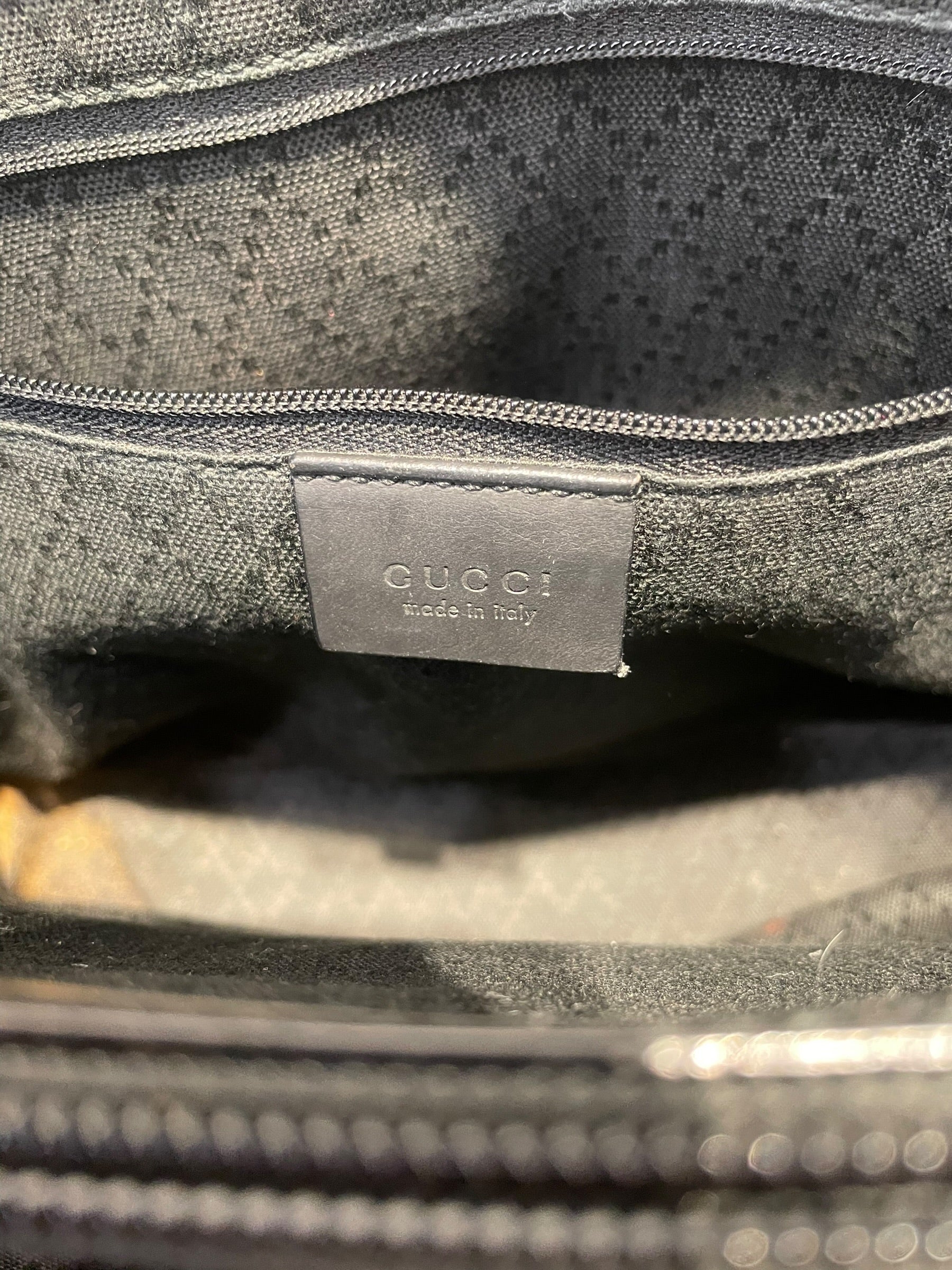 GUCCI/Clutch Bag/Nylon/BLK/BAMBOO BAG