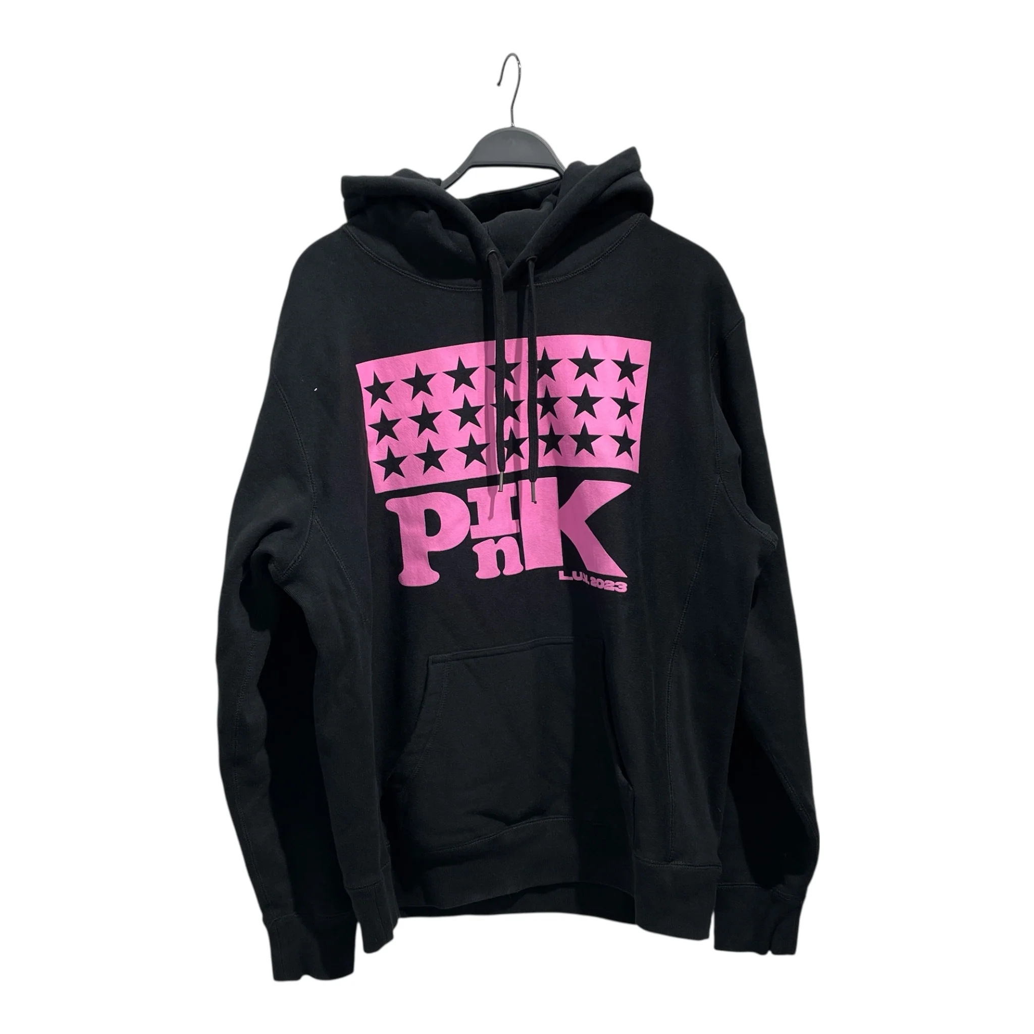 lil Uzi Vert/Hoodie/L/Graphic/Cotton/BLK/Pink Tape 2023 Tour