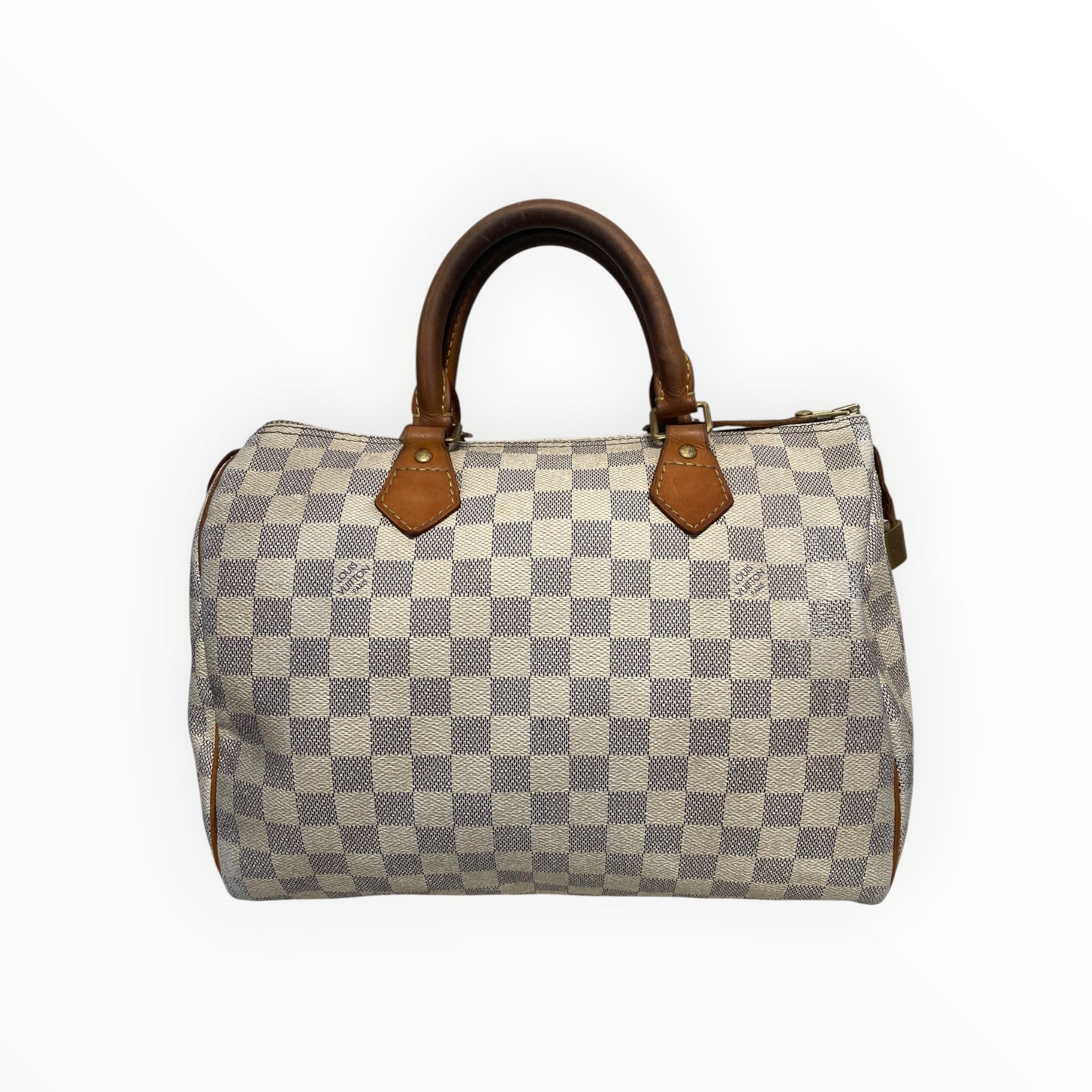 LOUIS VUITTON/Clutch Bag/Monogram/Leather/WHT/speedy 25