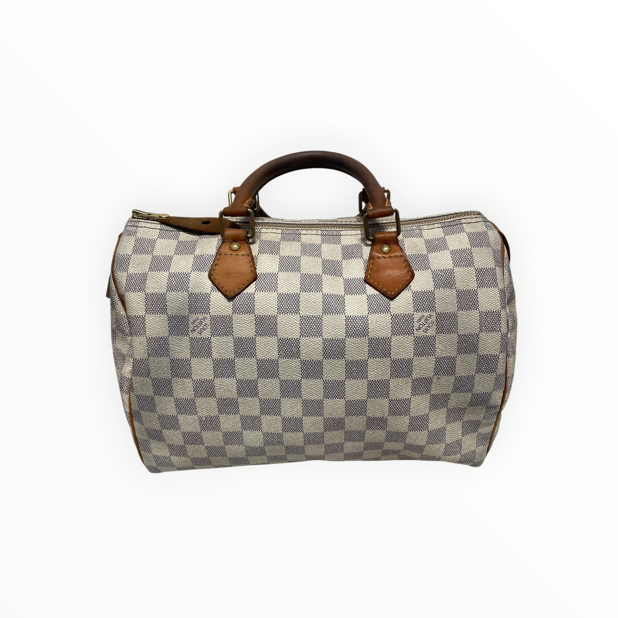 LOUIS VUITTON/Clutch Bag/Monogram/Leather/WHT/speedy 25