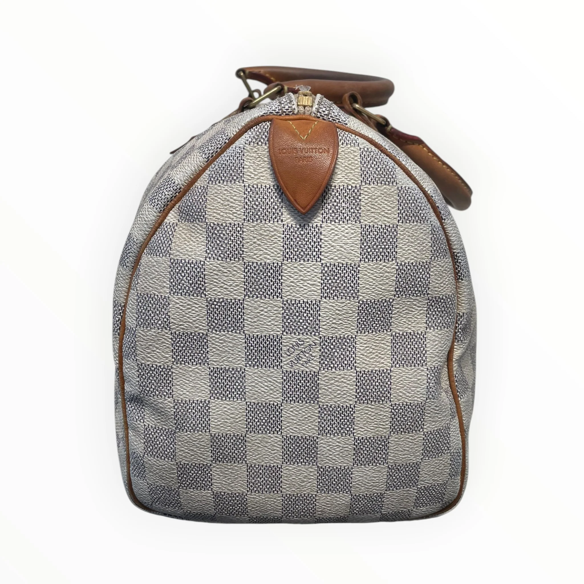 LOUIS VUITTON/Clutch Bag/Monogram/Leather/WHT/speedy 25