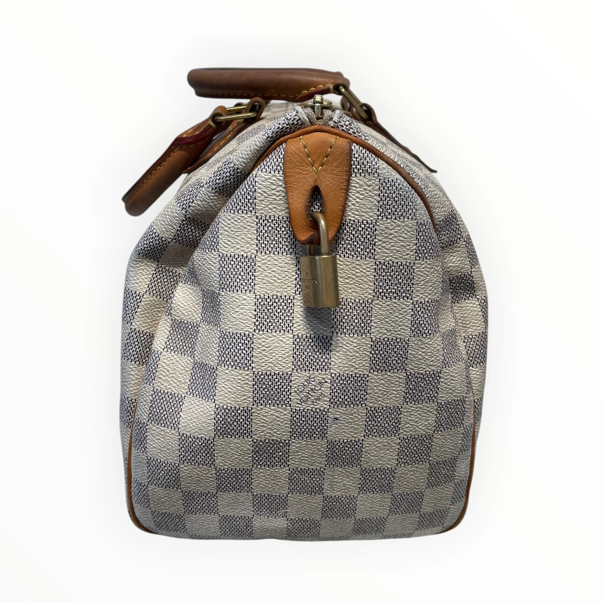 LOUIS VUITTON/Clutch Bag/Monogram/Leather/WHT/speedy 25