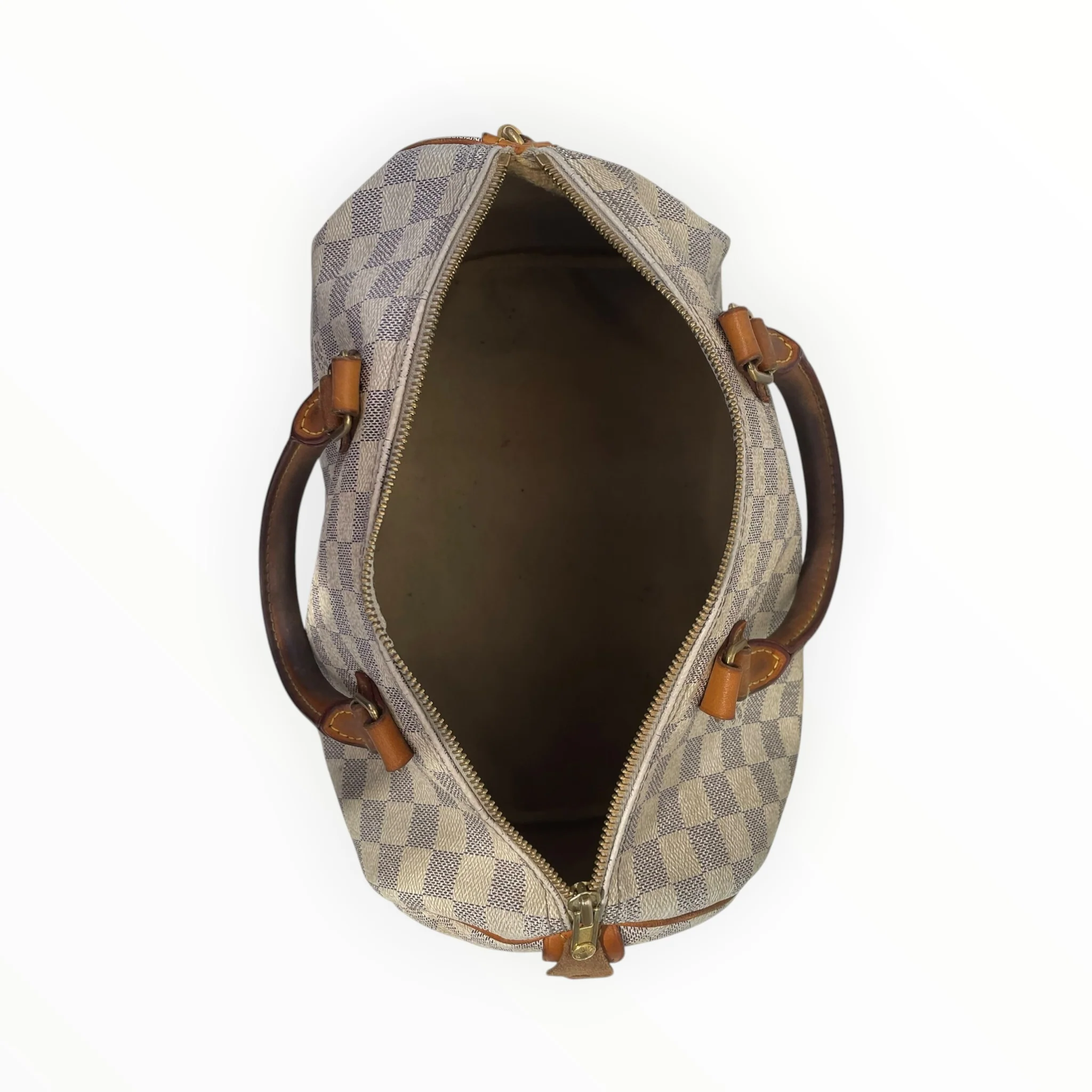 LOUIS VUITTON/Clutch Bag/Monogram/Leather/WHT/speedy 25