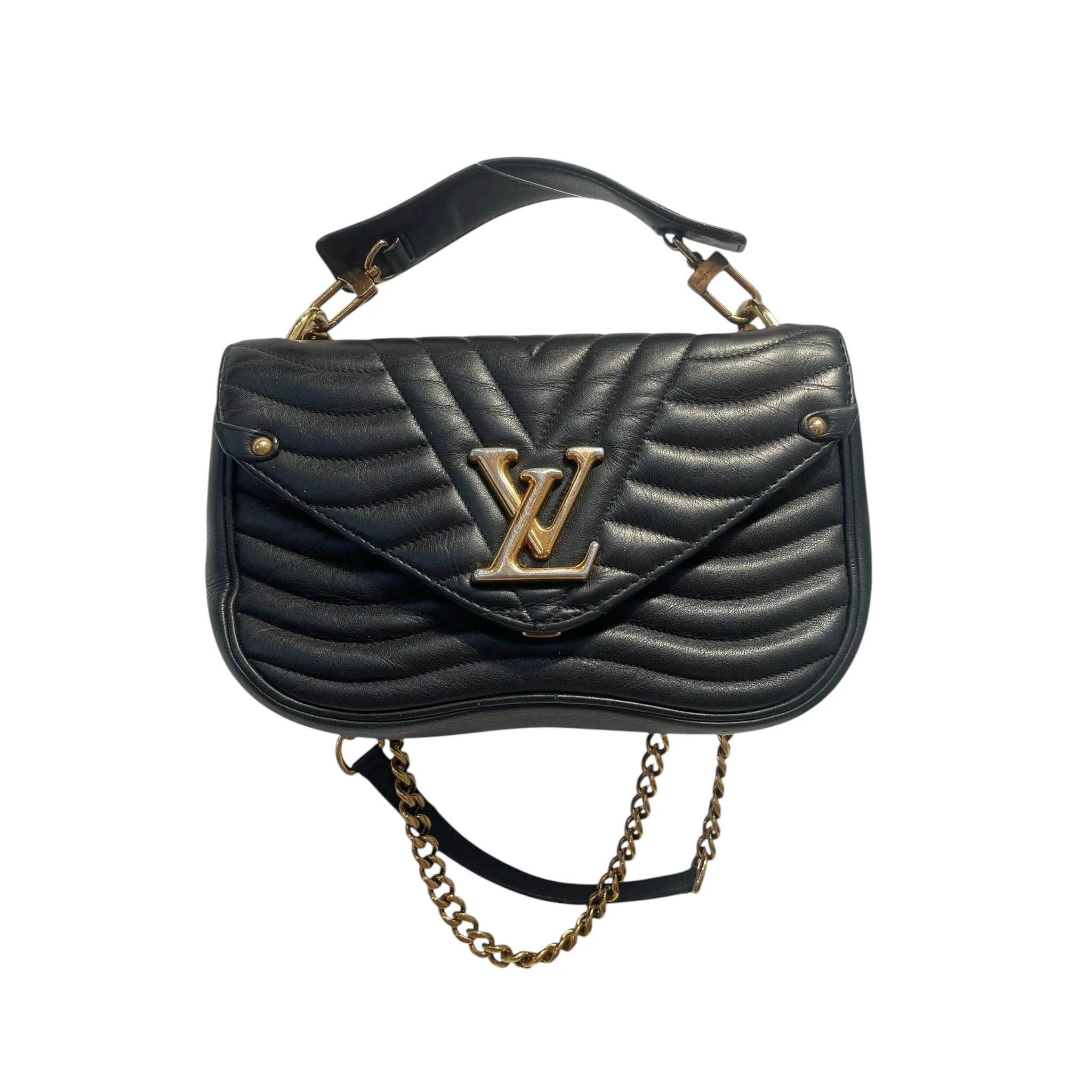 LOUIS VUITTON/Cross Body Bag/Leather/BLK/new wave bag