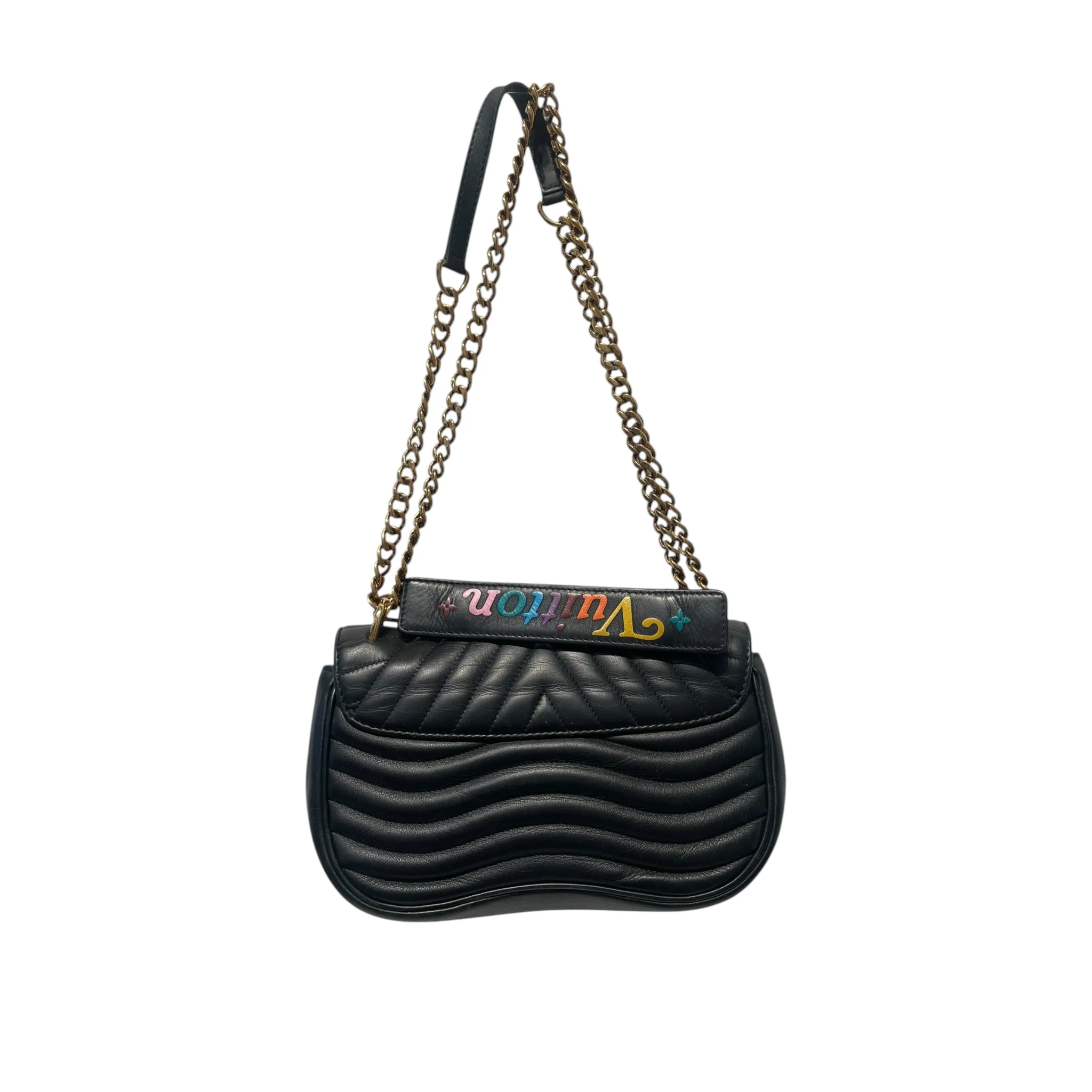 LOUIS VUITTON/Cross Body Bag/Leather/BLK/new wave bag