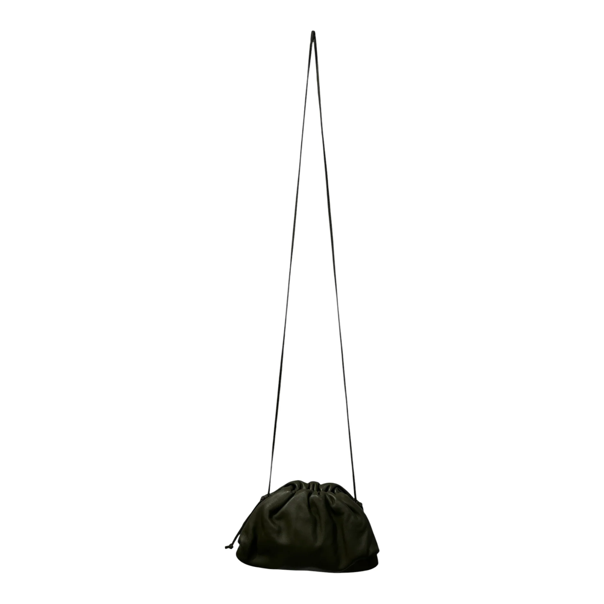 BOTTEGA VENETA/Cross Body Bag/Leather/GRN/MINI POUCH OLIVE CALFSKIN