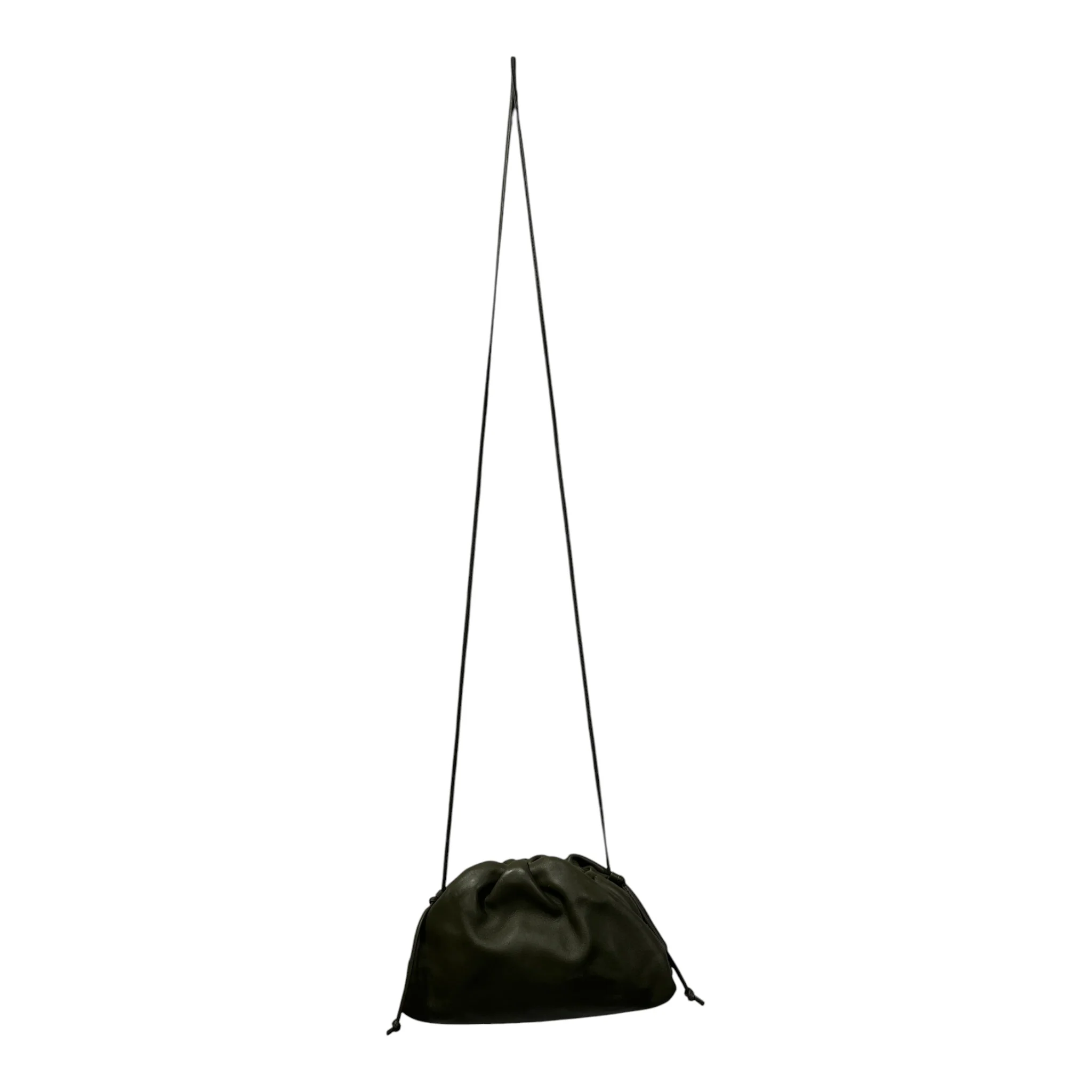 BOTTEGA VENETA/Cross Body Bag/Leather/GRN/MINI POUCH OLIVE CALFSKIN