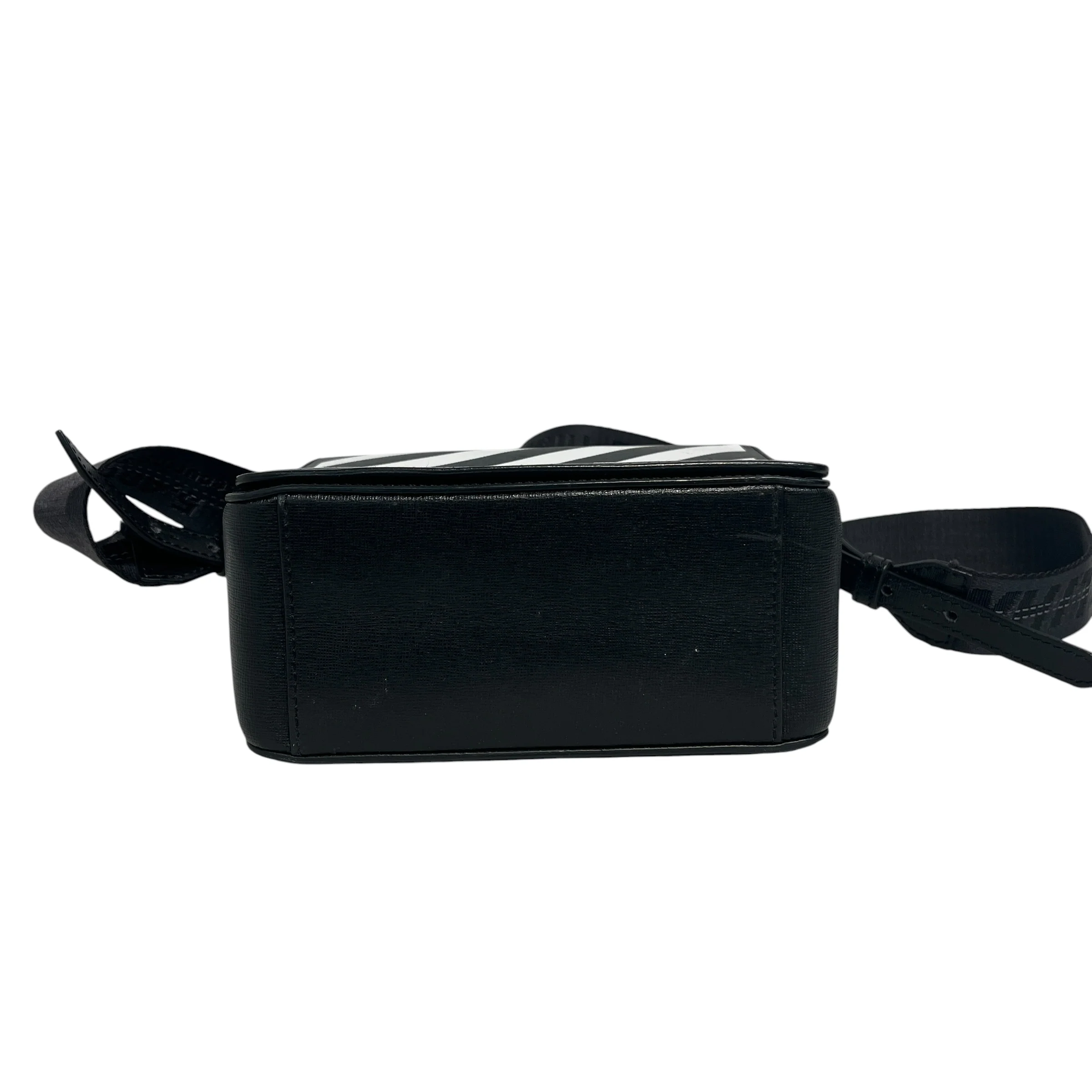 OFF-WHITE/Hand Bag/Stripe/Leather/BLK/Bolts On Side