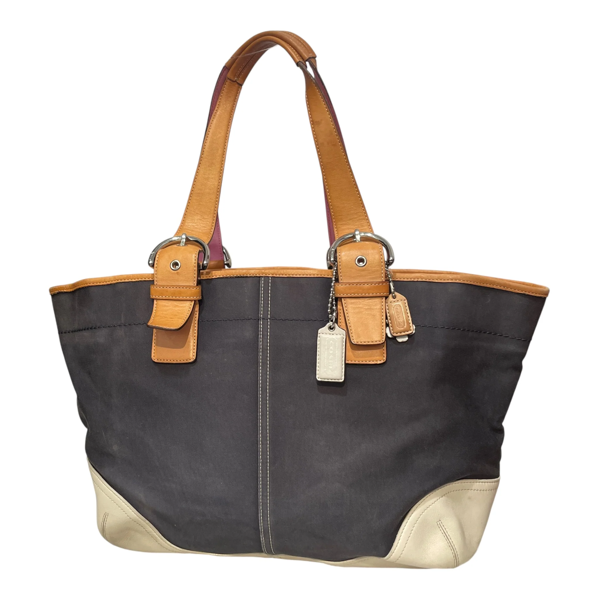 COACH/Tote Bag/Border/Leather/NVY/Soho Tote Bag