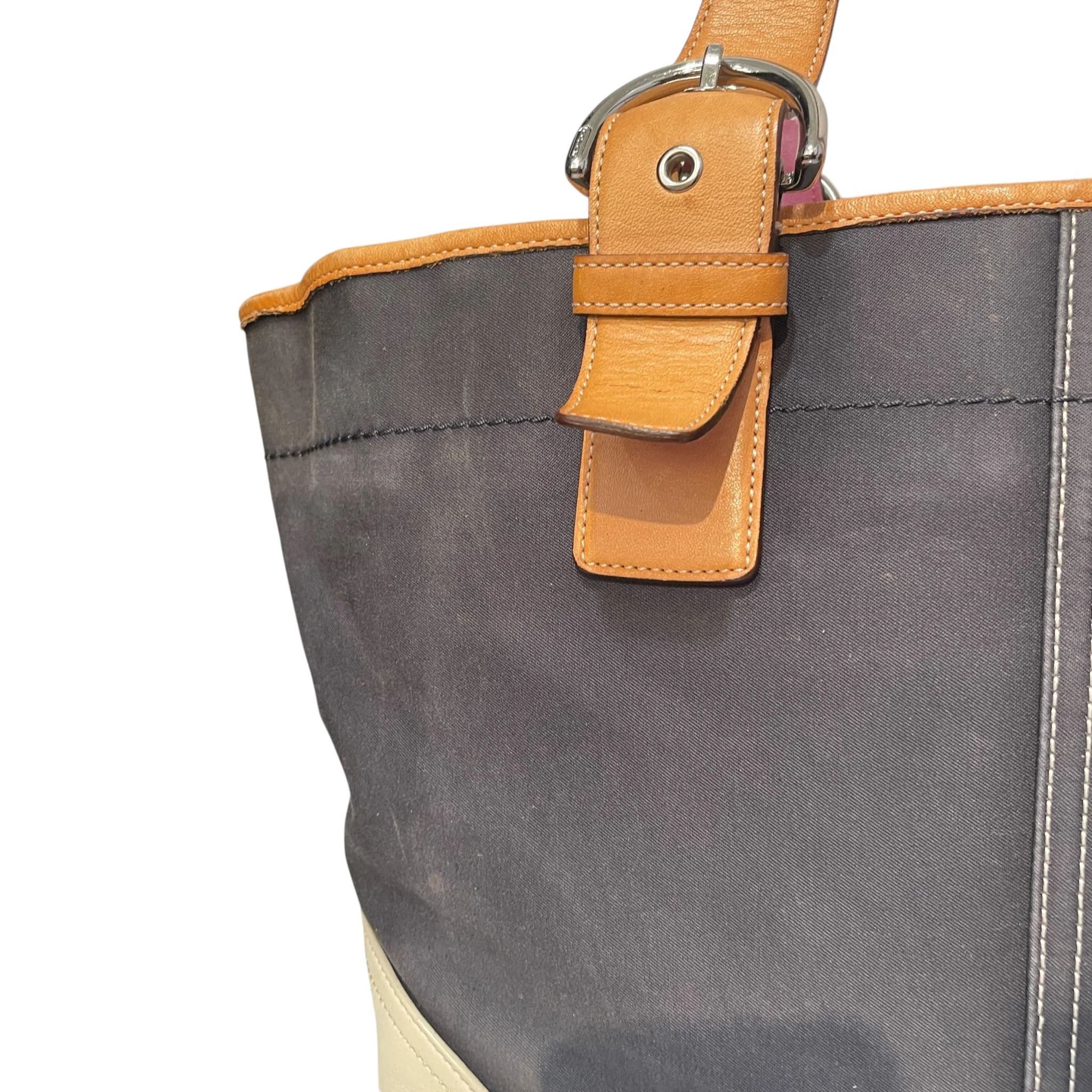 COACH/Tote Bag/Border/Leather/NVY/Soho Tote Bag
