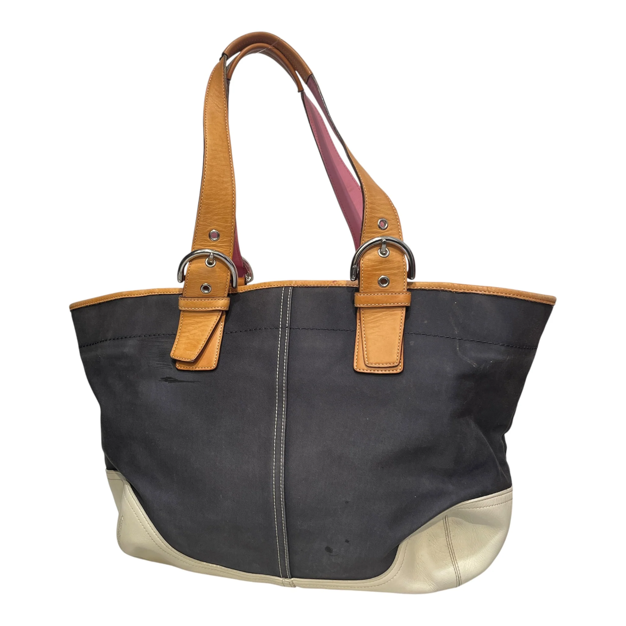 COACH/Tote Bag/Border/Leather/NVY/Soho Tote Bag