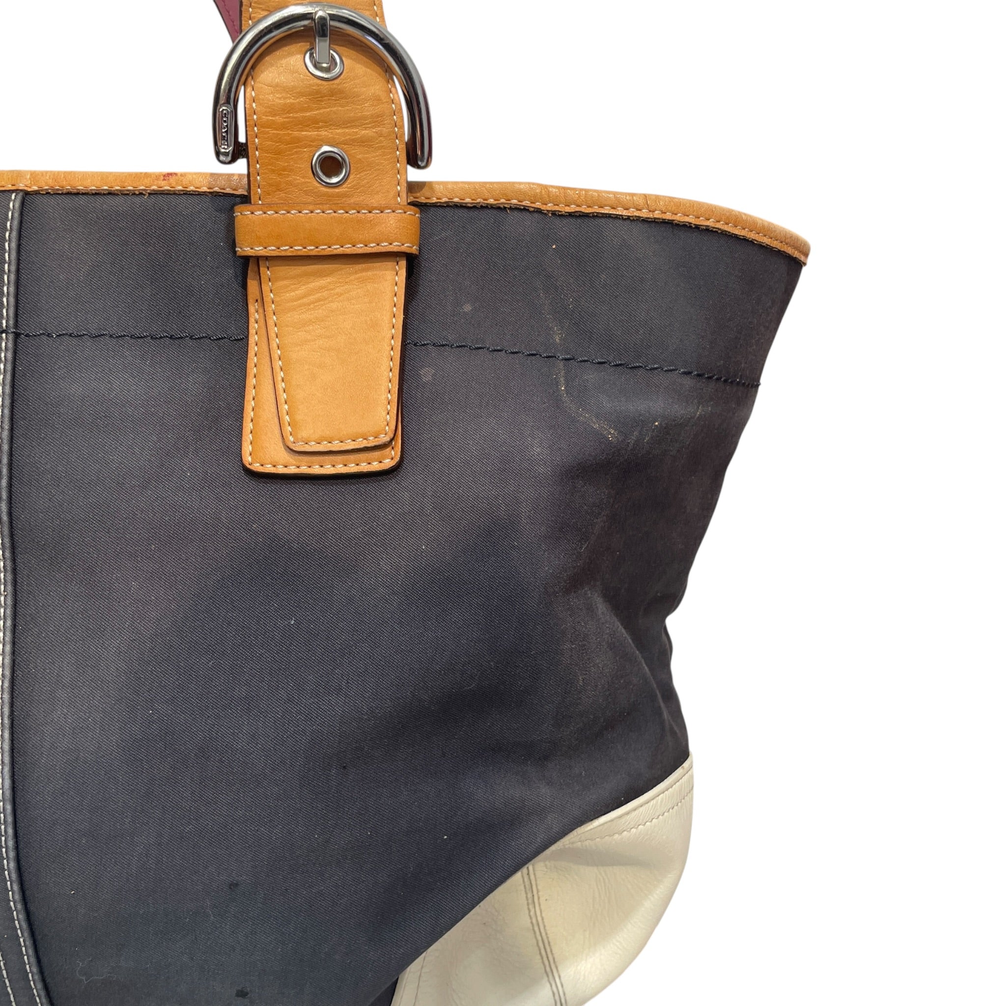COACH/Tote Bag/Border/Leather/NVY/Soho Tote Bag