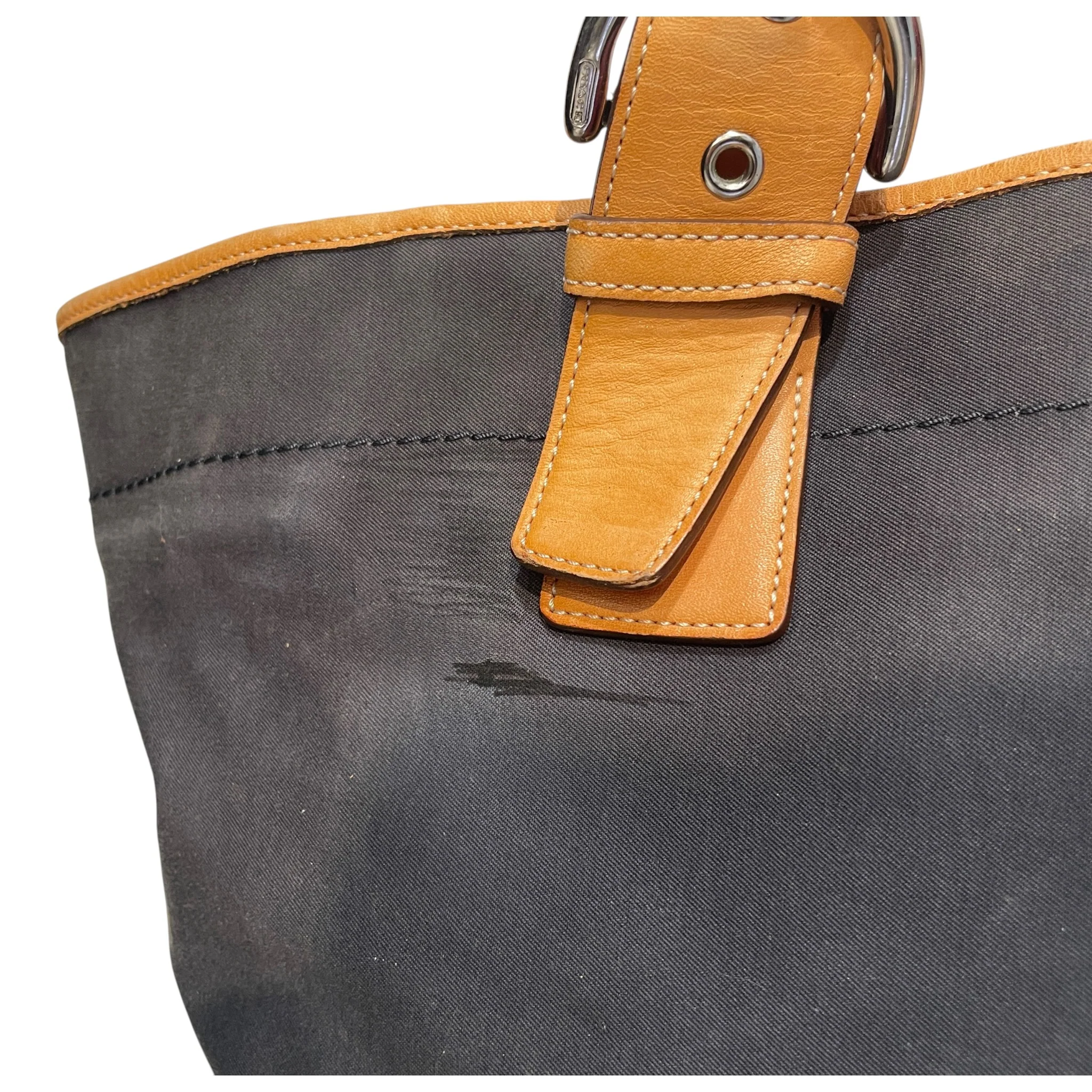 COACH/Tote Bag/Border/Leather/NVY/Soho Tote Bag