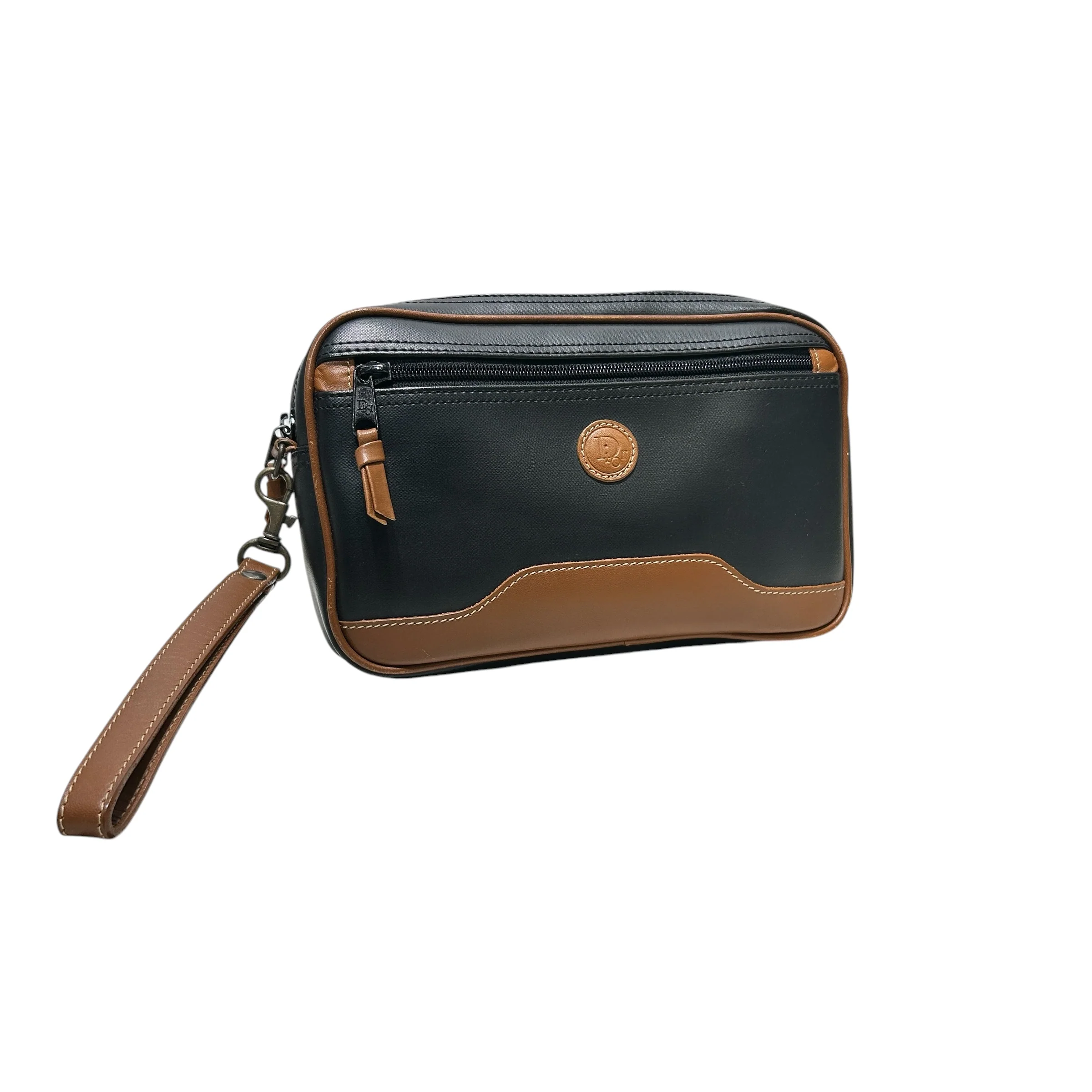 Christian Dior/Pouch/Leather/BLK/TOILETRY BAG