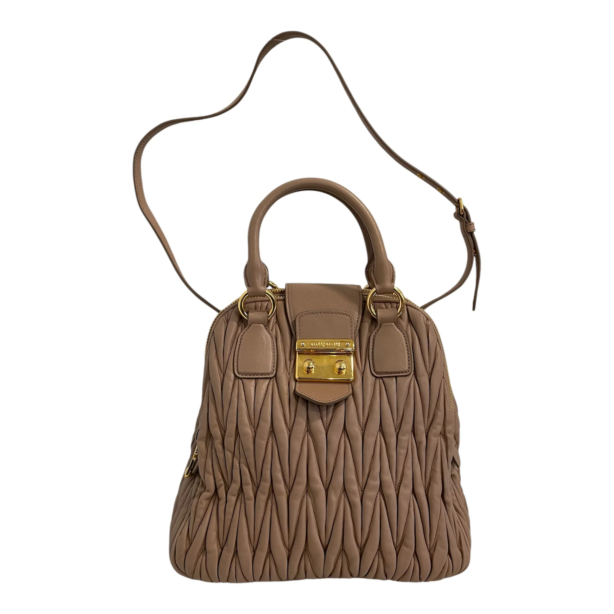 MIU MIU/Bag/Leather/BEG/Matelasse nappa pink beige