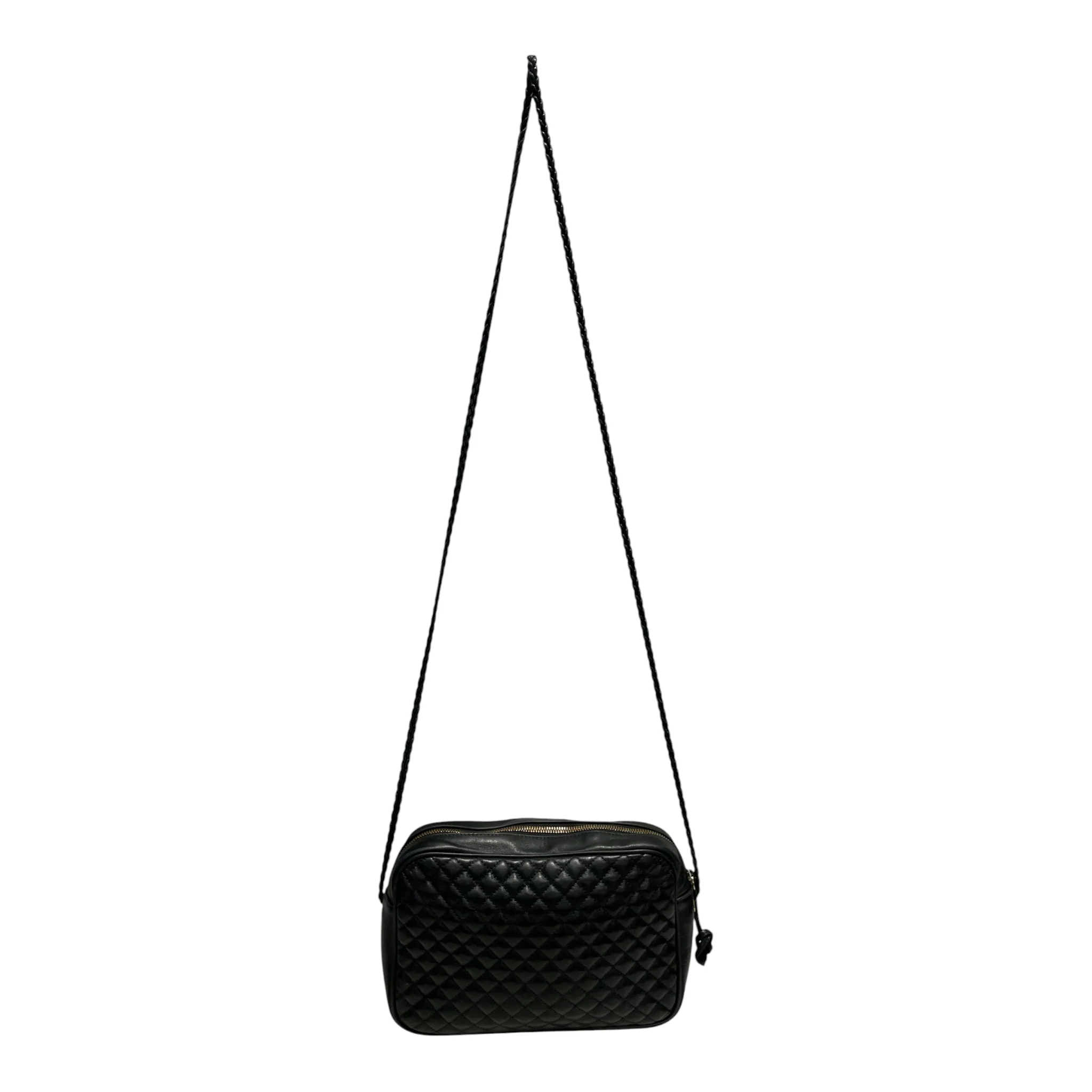 GUCCI/Cross Body Bag/Stripe/Leather/BLK/web stripe small zip