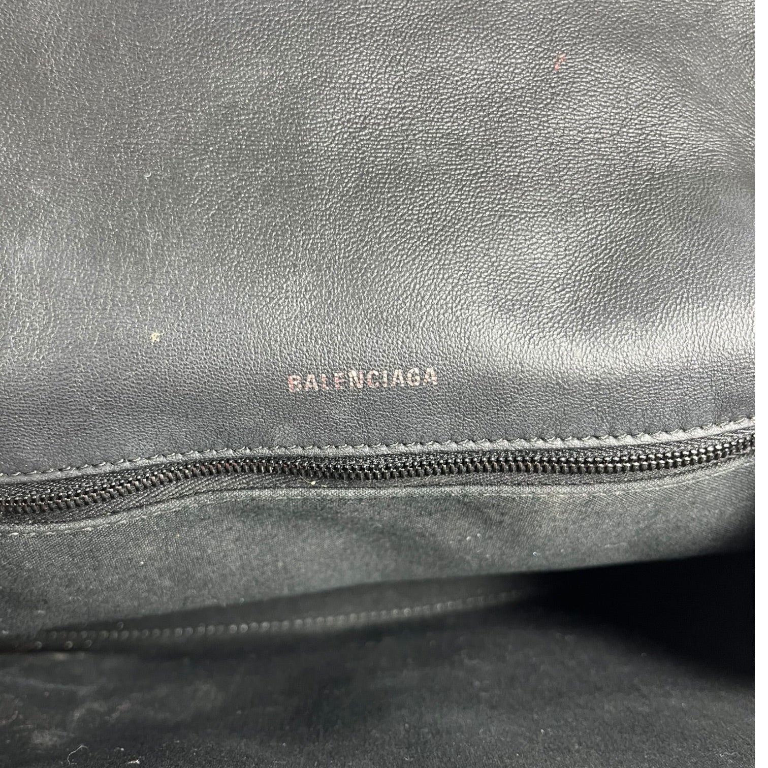 BALENCIAGA/Hand Bag/Leather/BLK/BLACK HARDWARE CRUSH