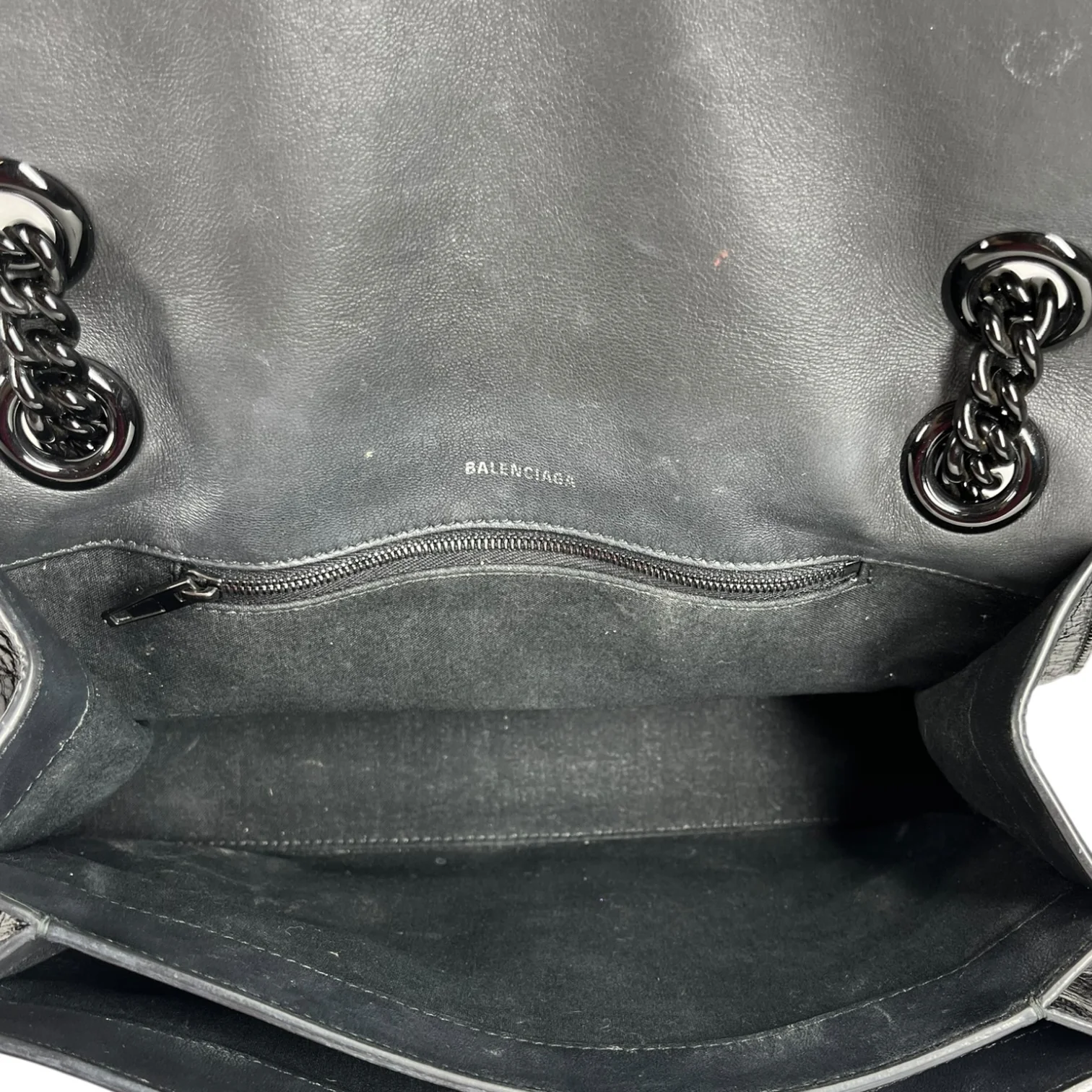 BALENCIAGA/Hand Bag/Leather/BLK/BLACK HARDWARE CRUSH